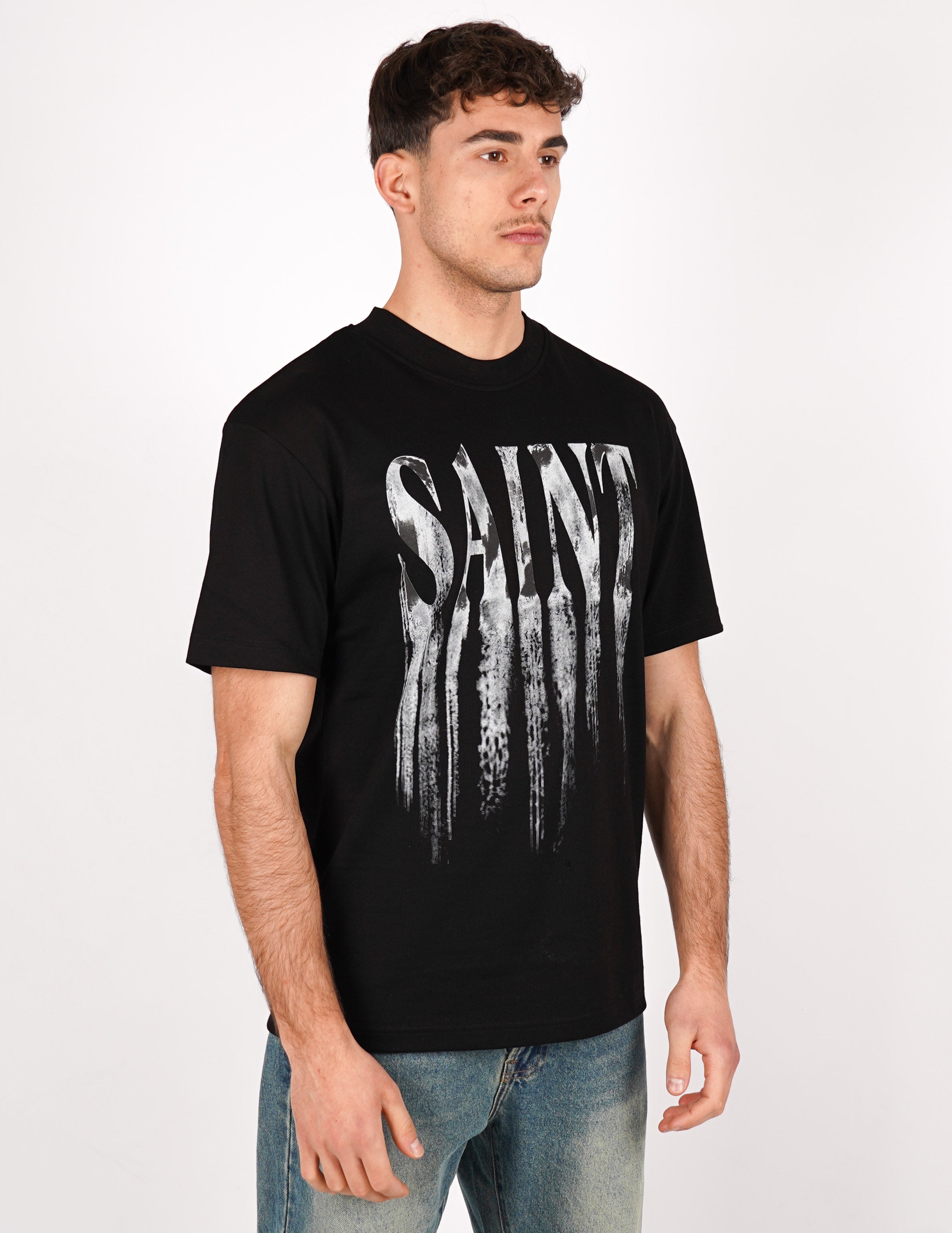 T-SHIRT STRUTTURATA LOGO "SAINT"