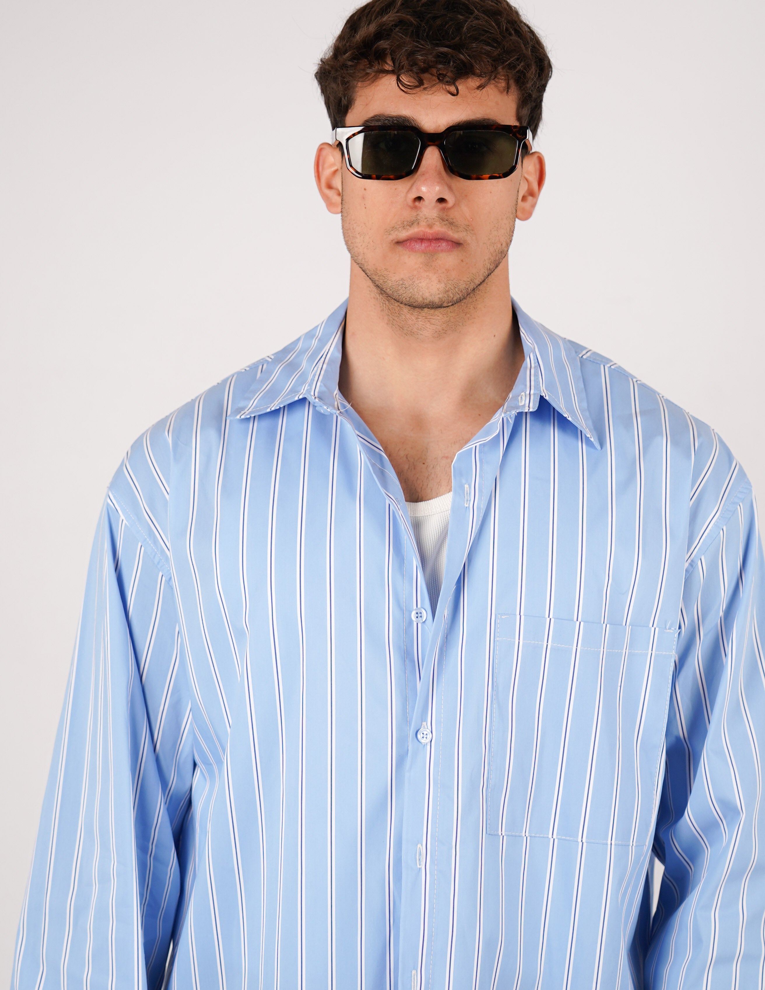 CAMICIA CROP FIT A RIGHE