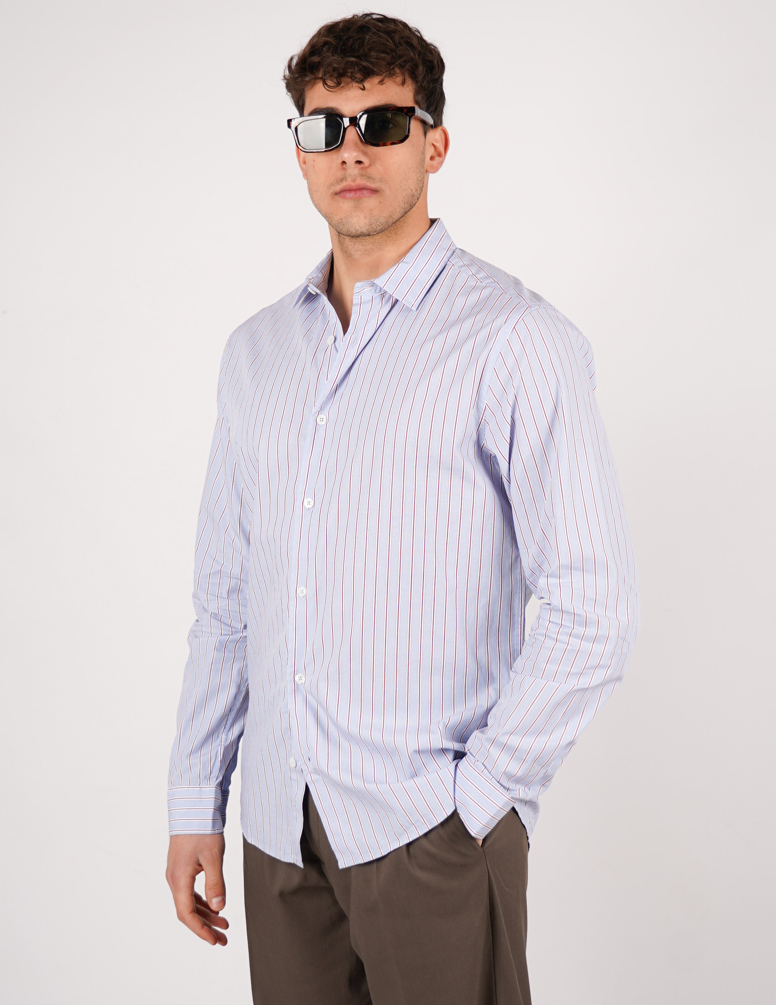 CAMICIA LEGGERA SLIM FIT A RIGHE