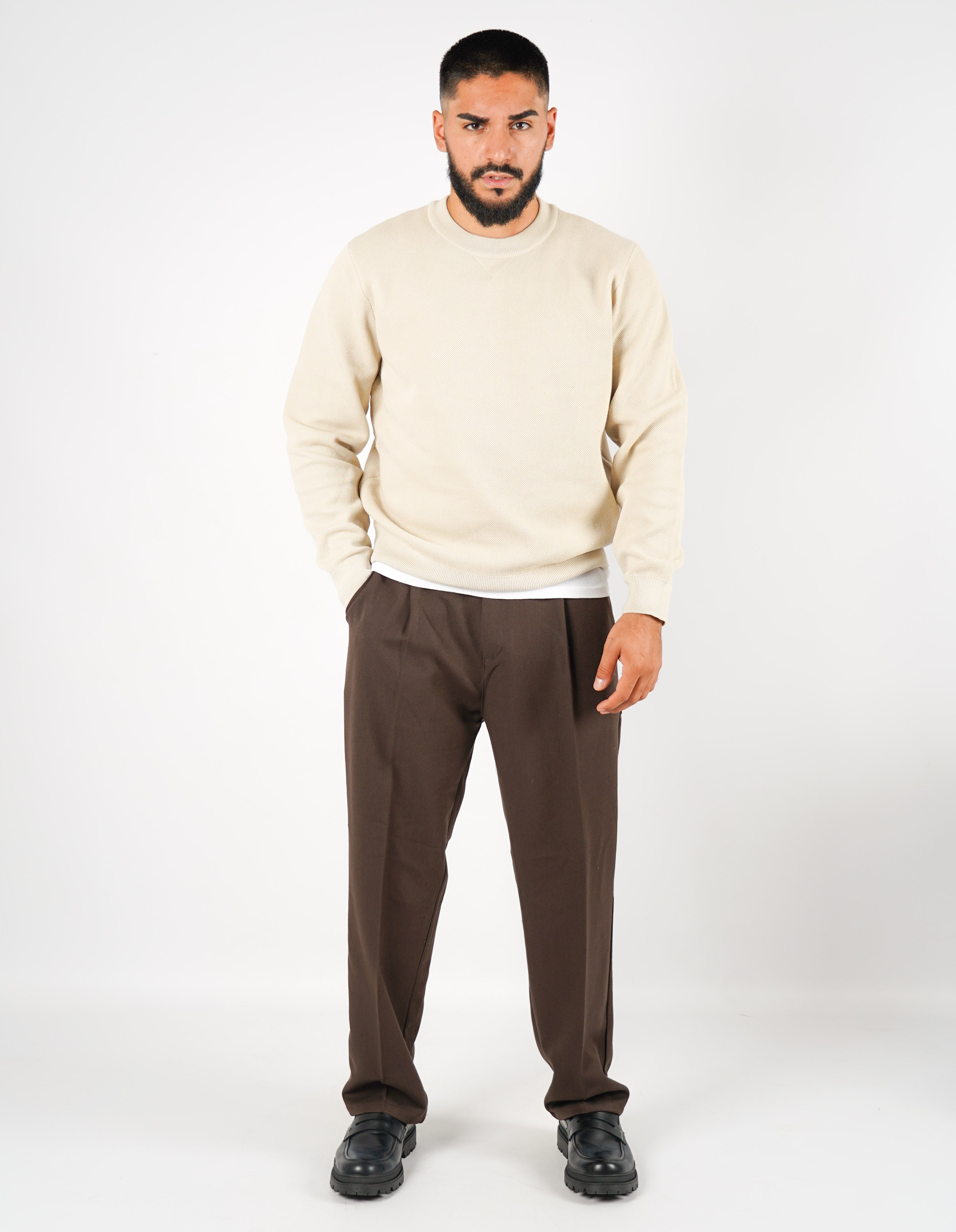 Maglione strutturato girocollo