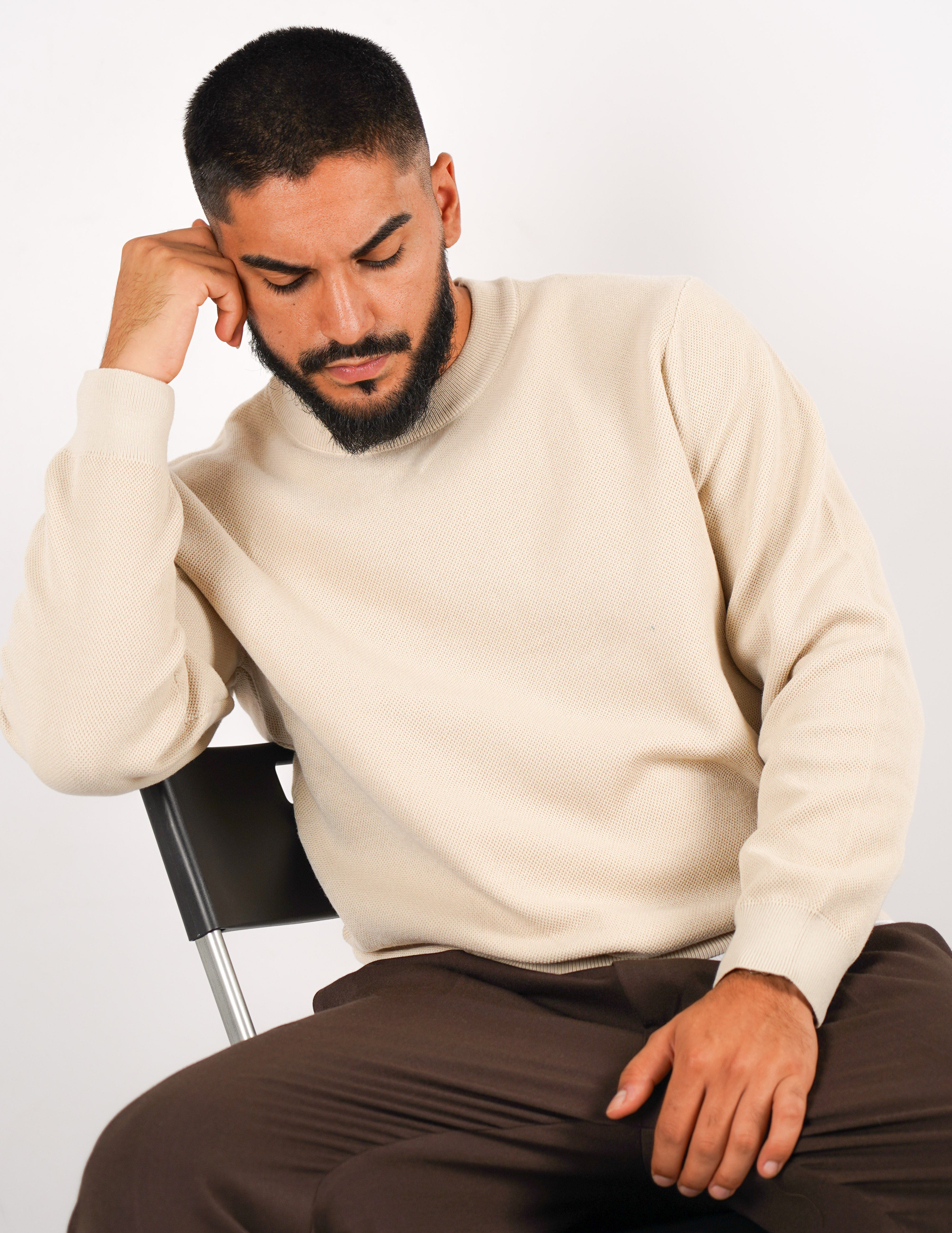 Maglione strutturato girocollo