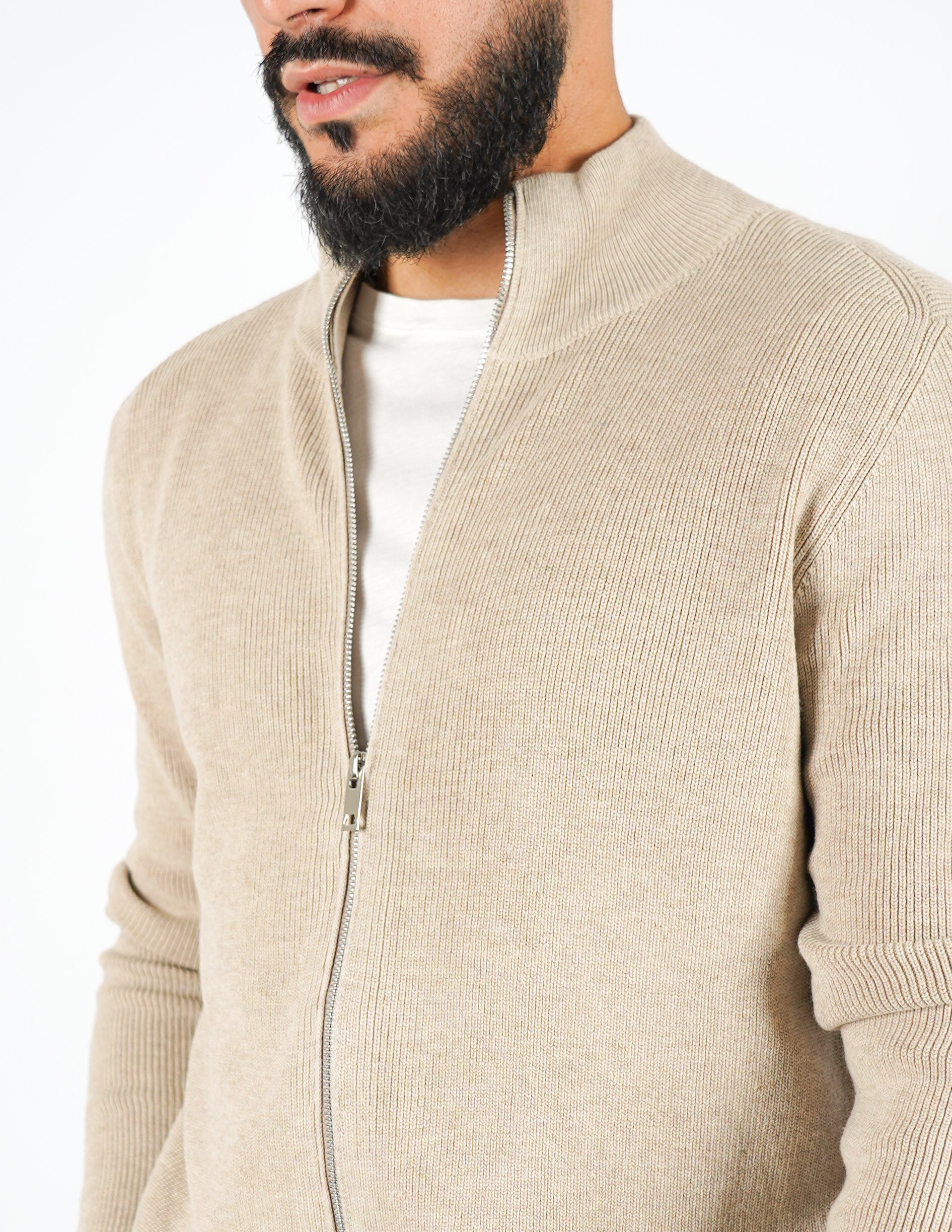 cardigan manica lunga con zip