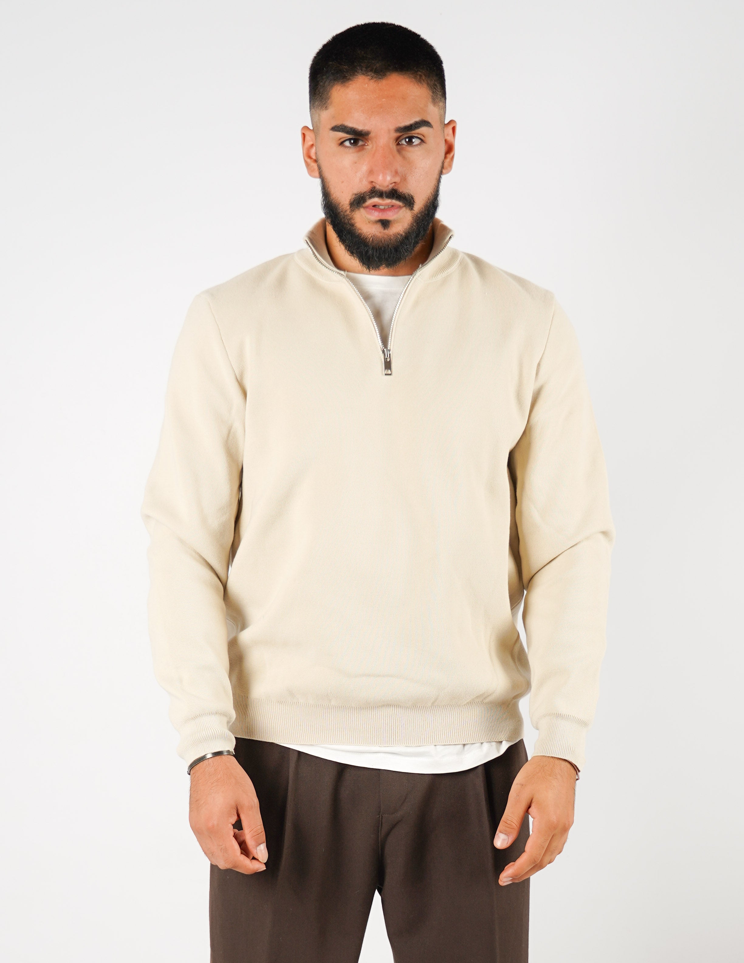 Maglione uomo mezza zip