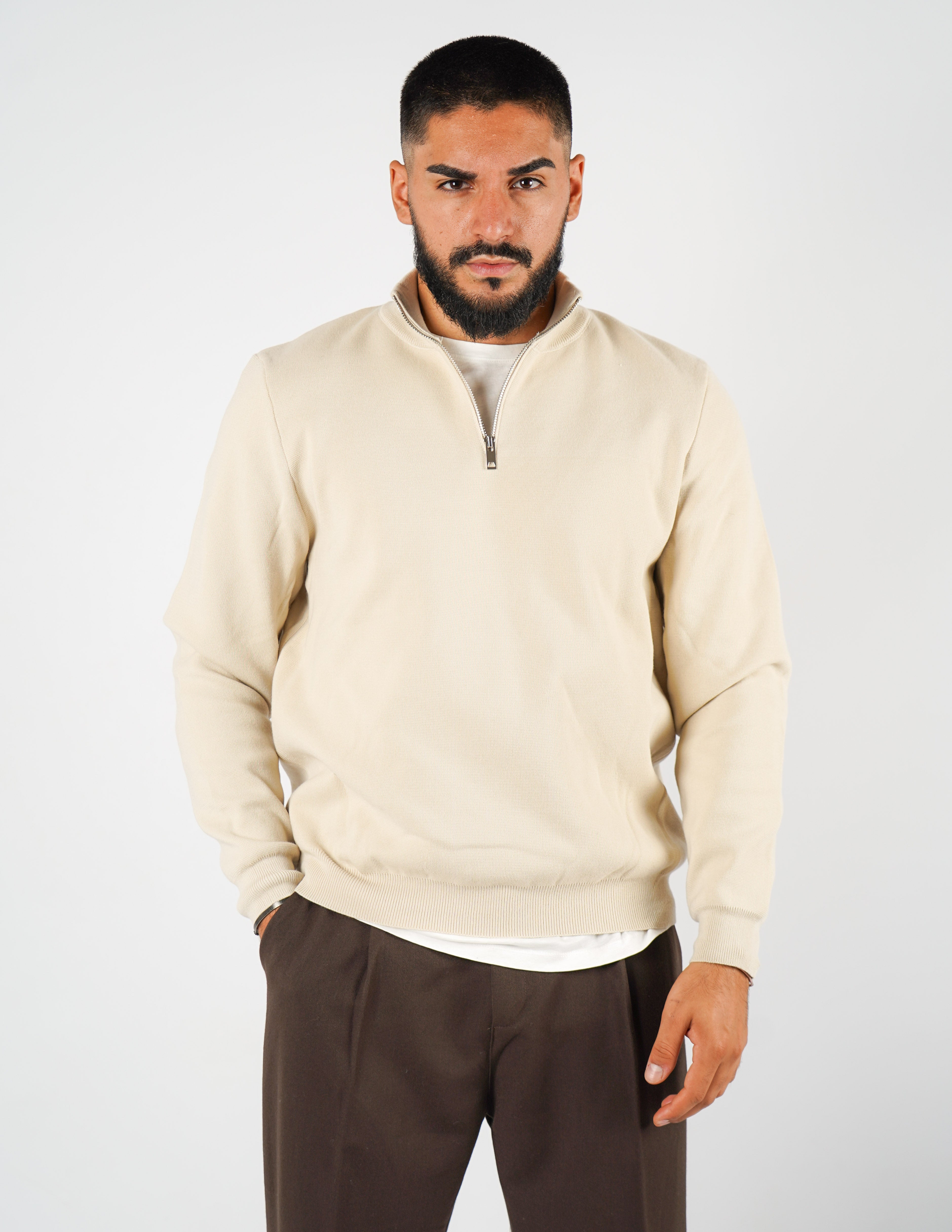 Maglione uomo mezza zip