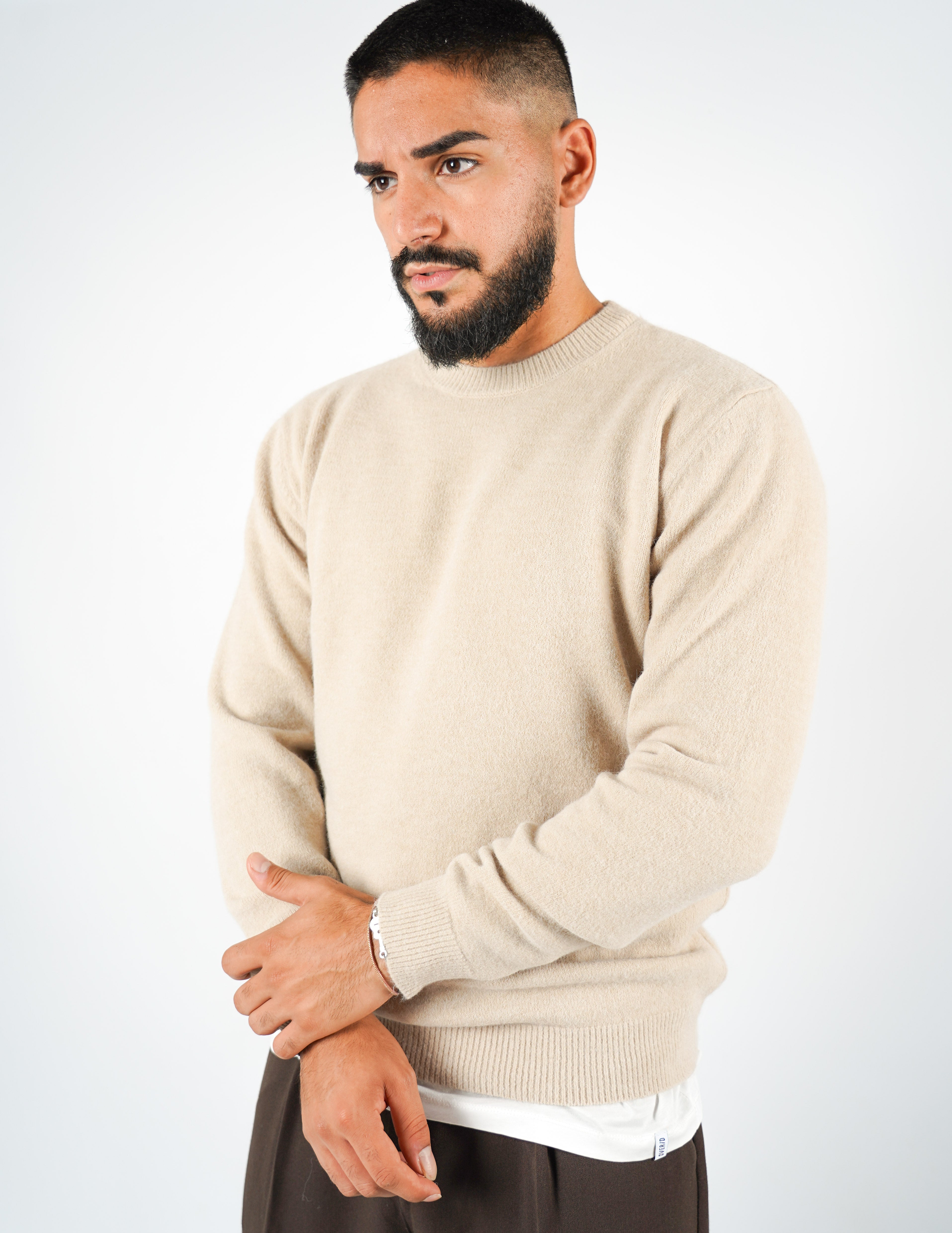maglione girocollo misto lana
