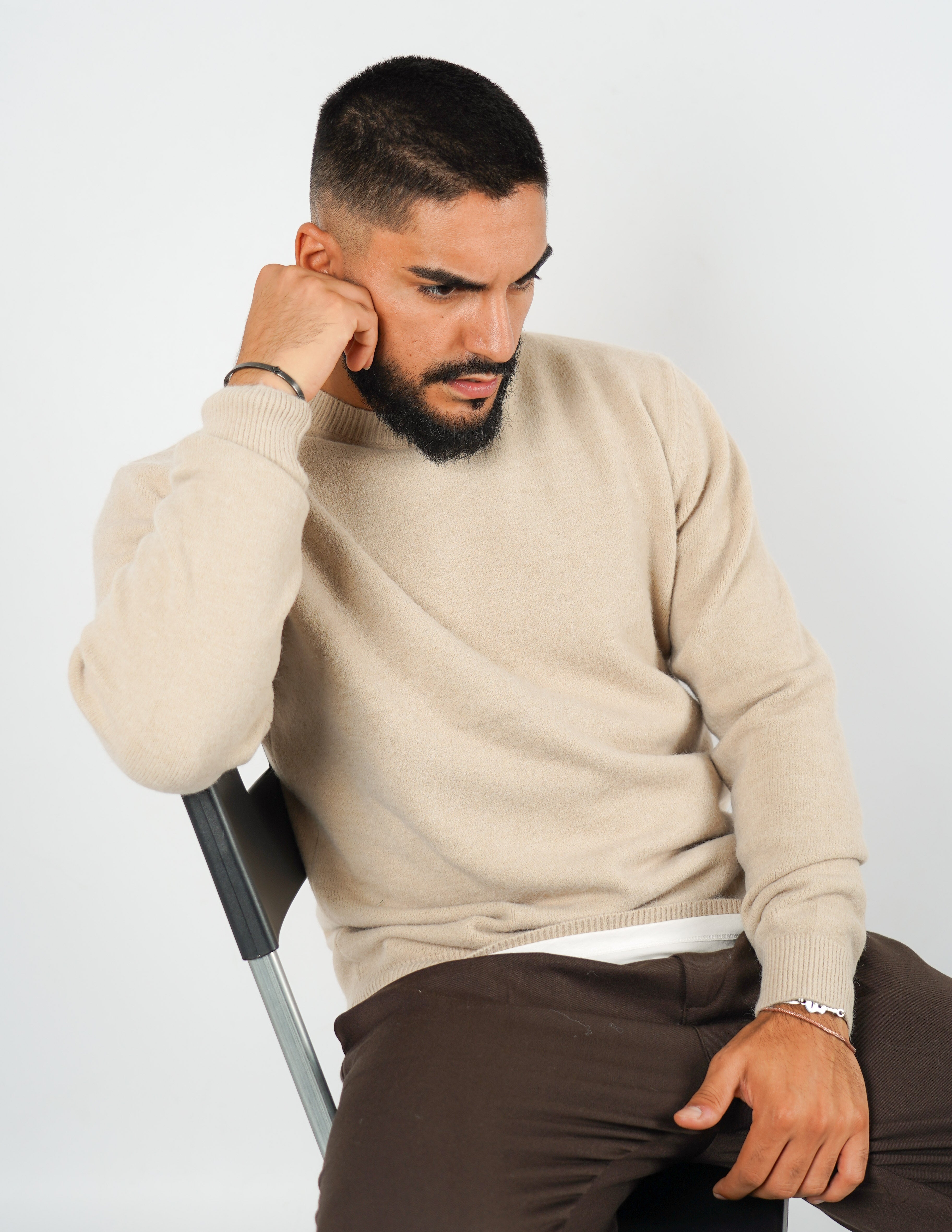 maglione girocollo misto lana
