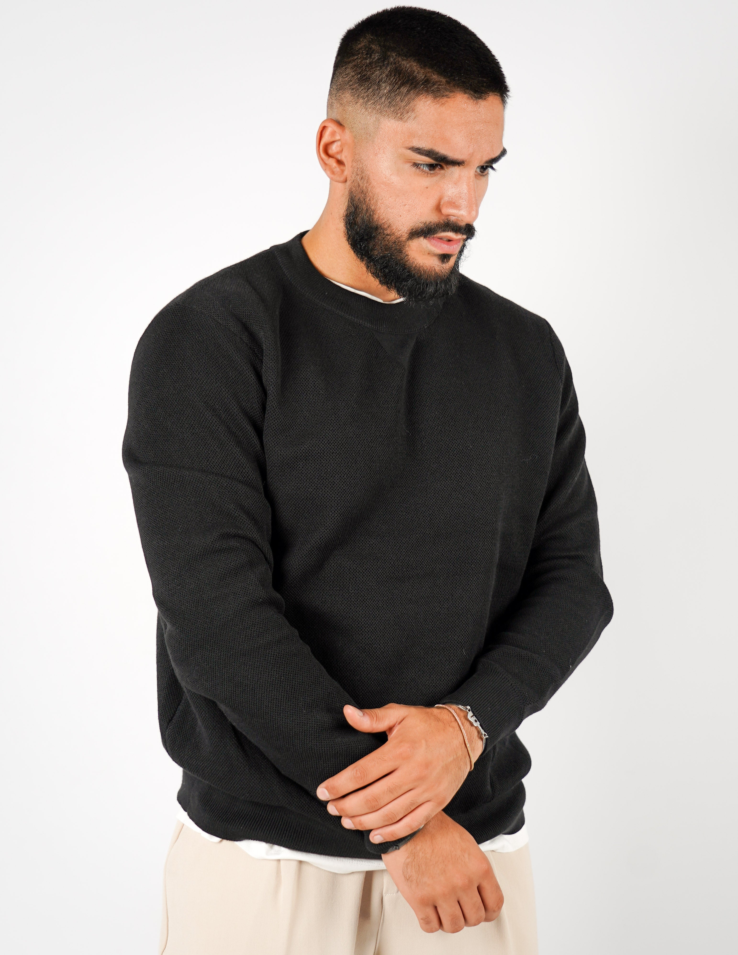 Maglione strutturato girocollo