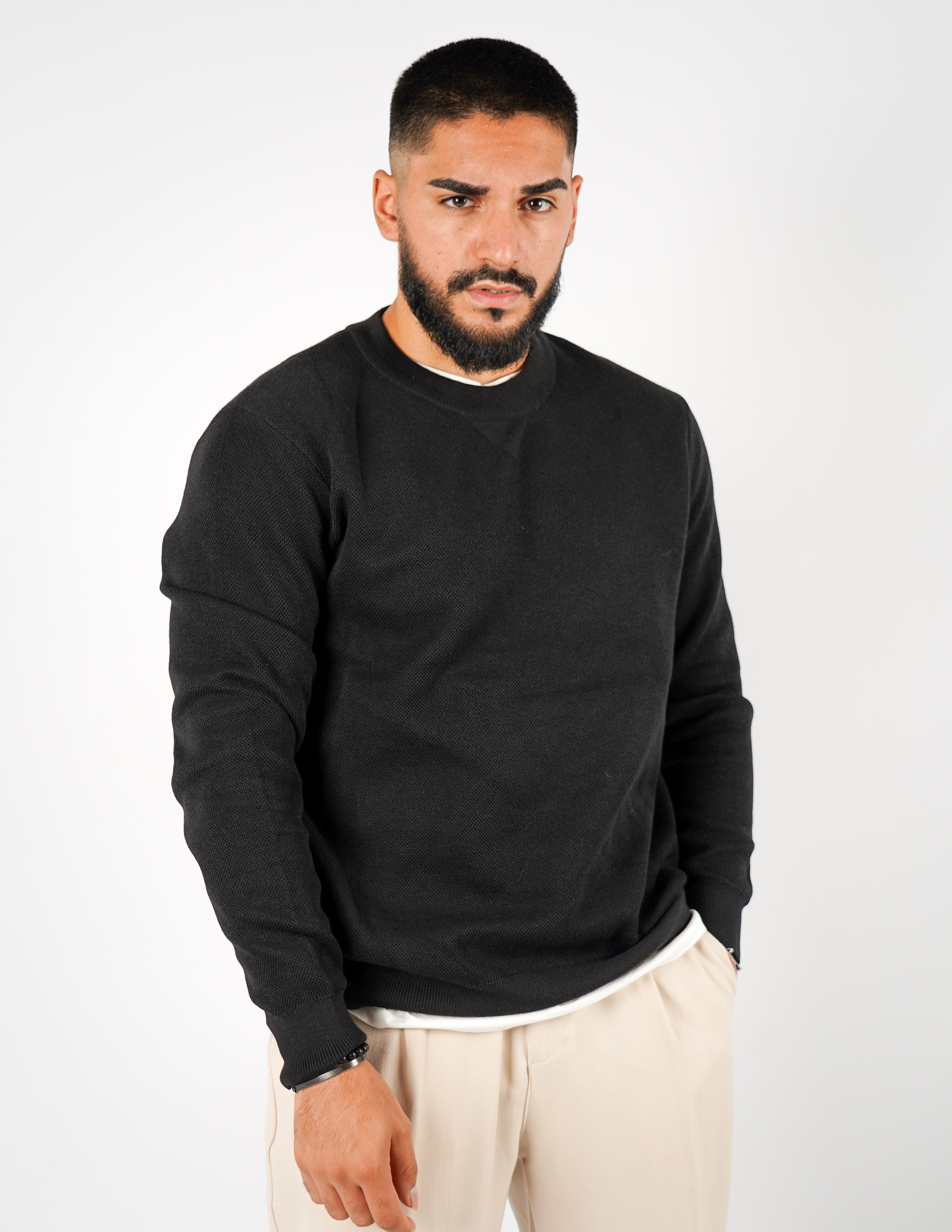 Maglione strutturato girocollo