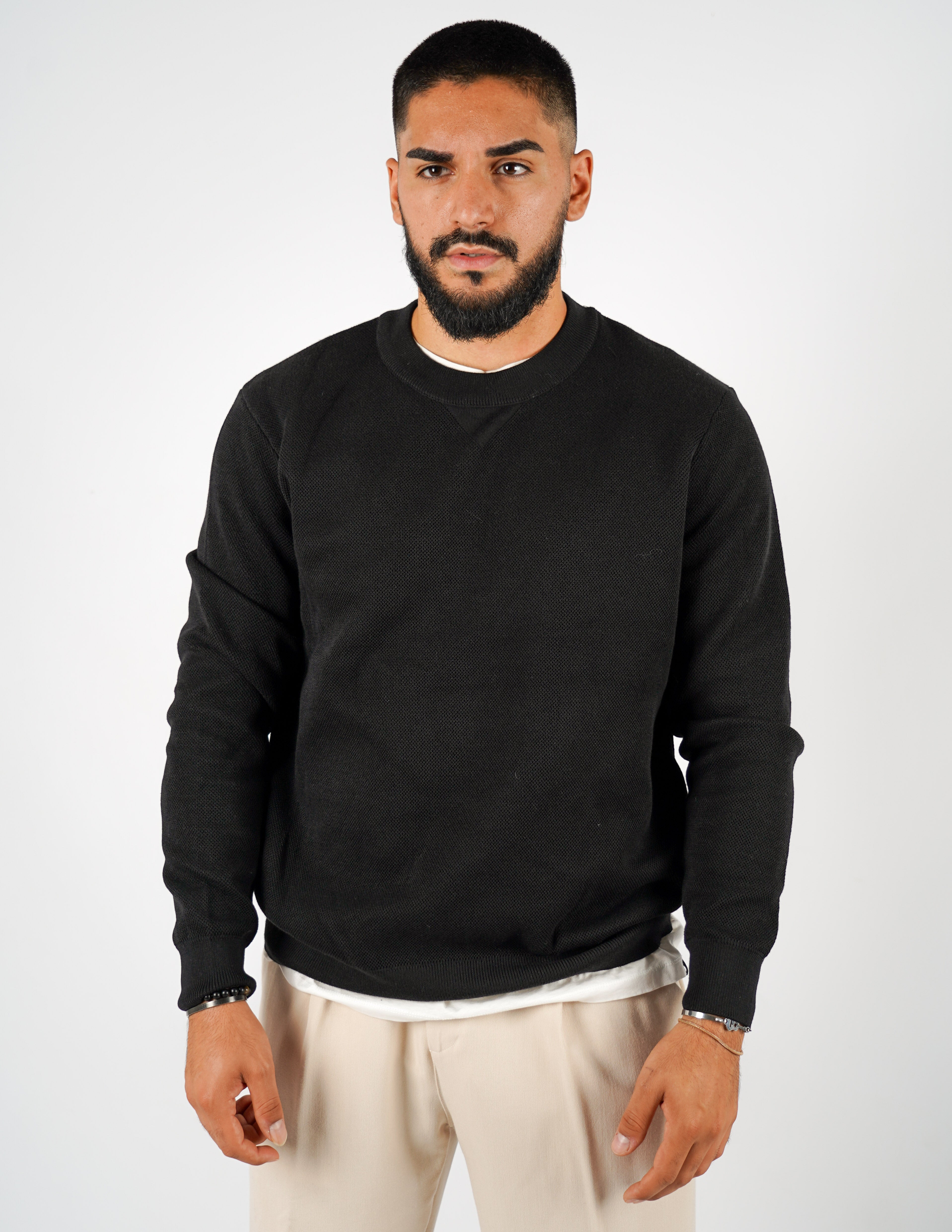 Maglione strutturato girocollo