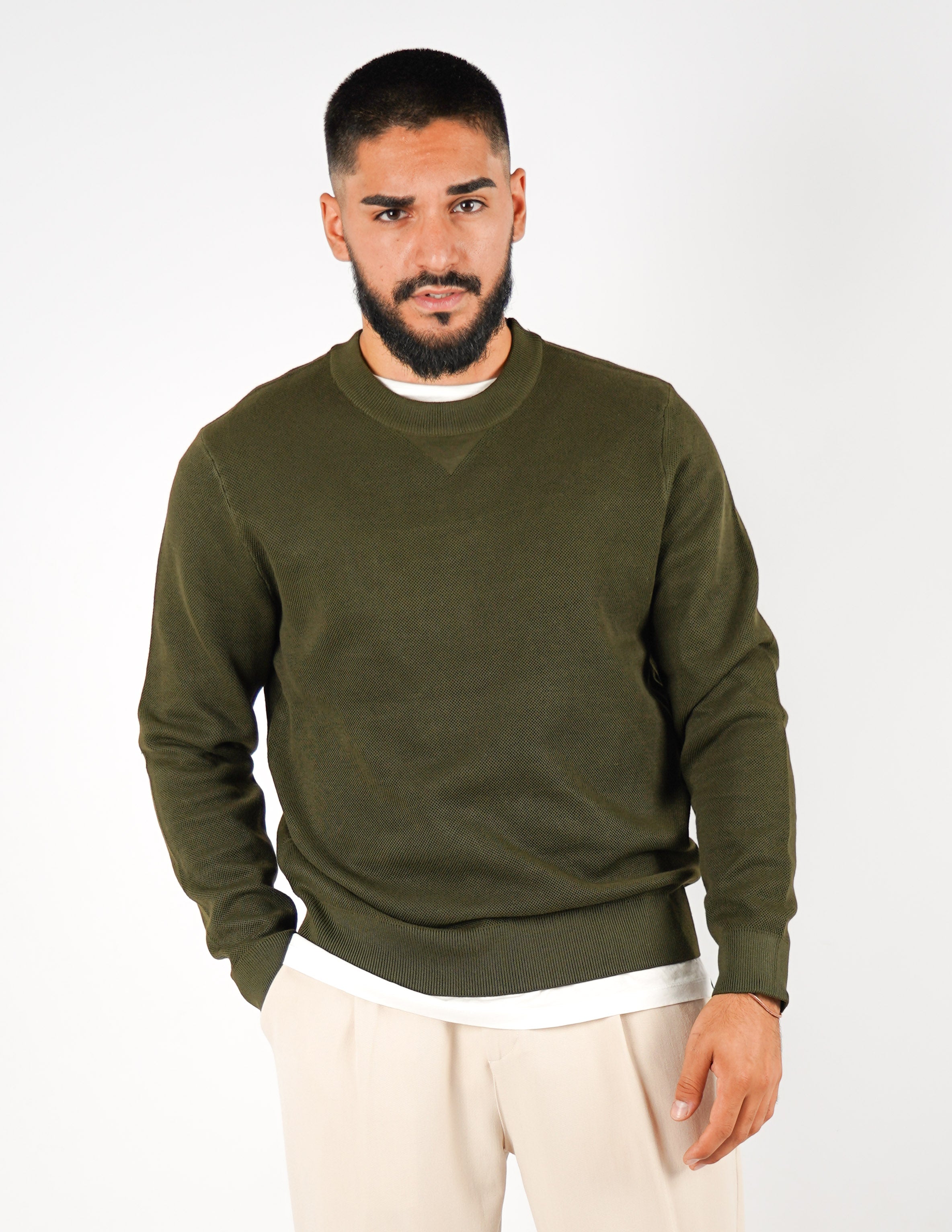 Maglione strutturato girocollo
