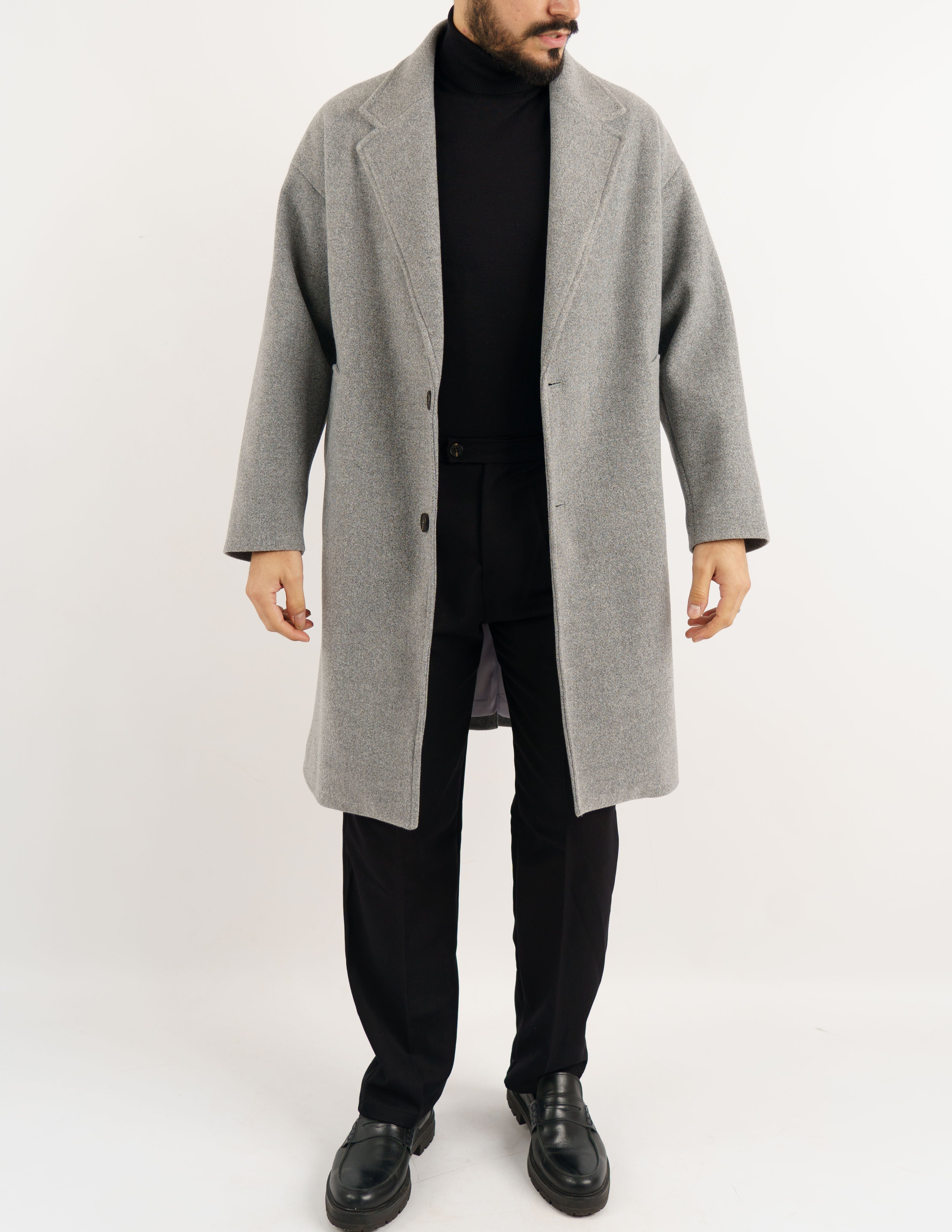 cappotto uomo monopetto  over size