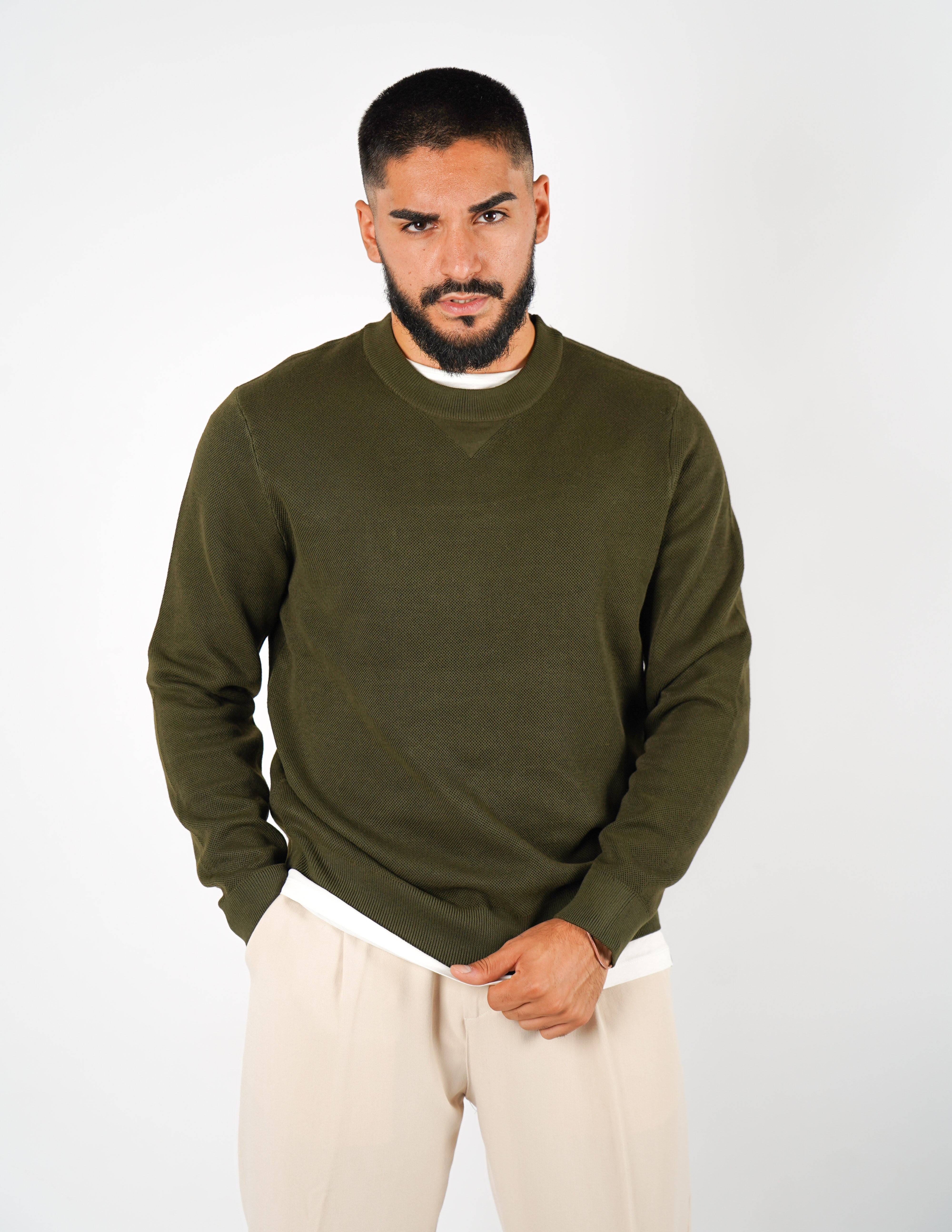 Maglione strutturato girocollo