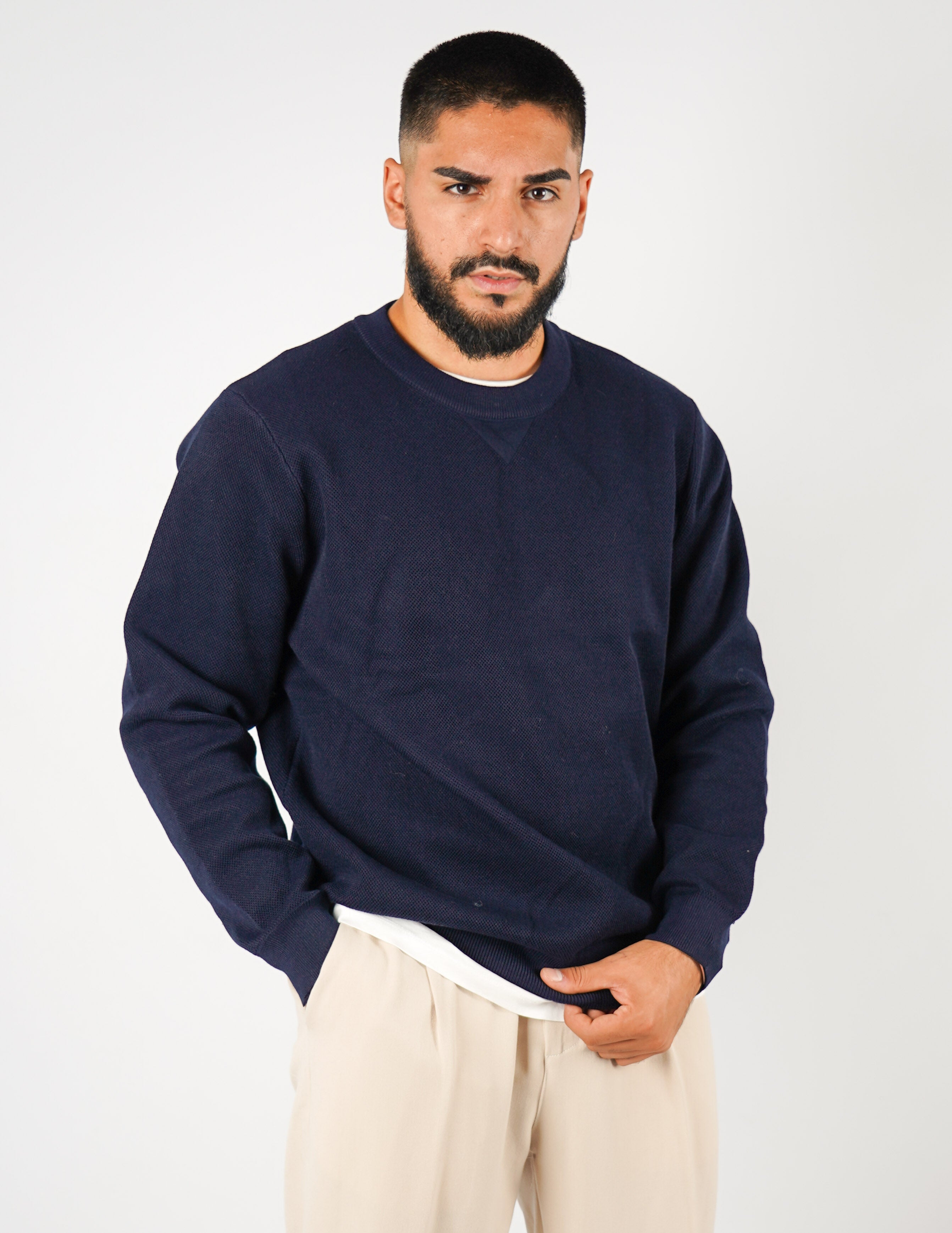 Maglione strutturato girocollo