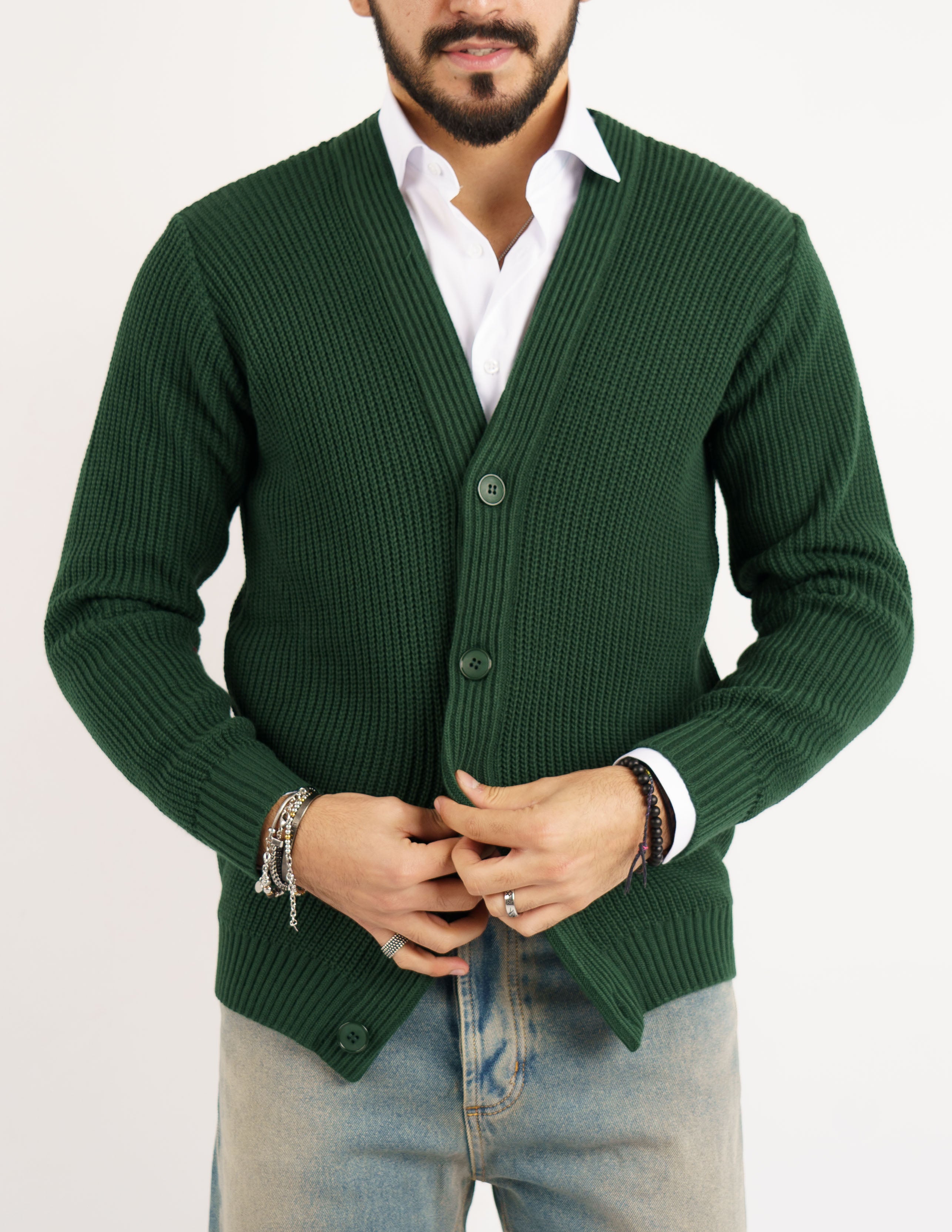 cardigan slim fit in misto lana