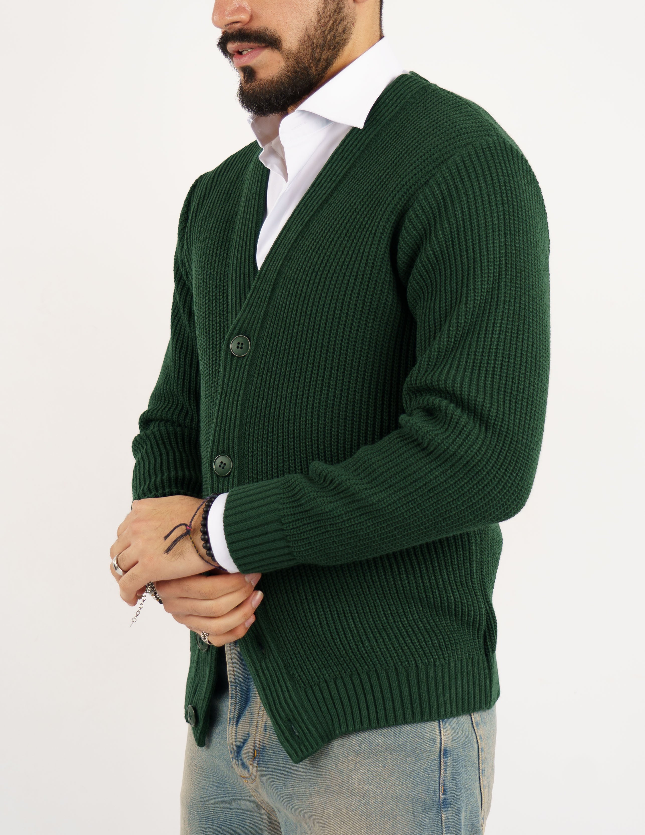 cardigan slim fit in misto lana