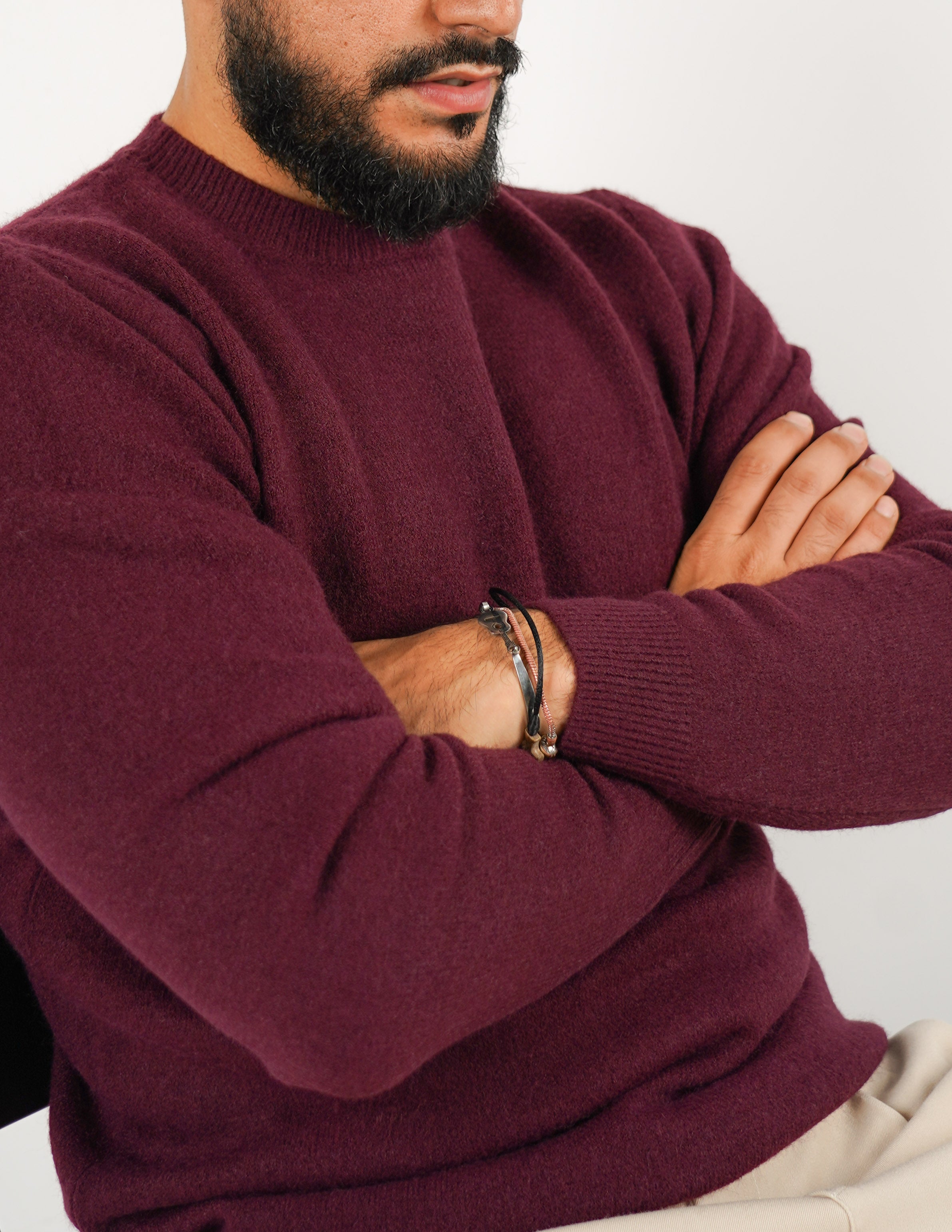 maglione girocollo misto lana