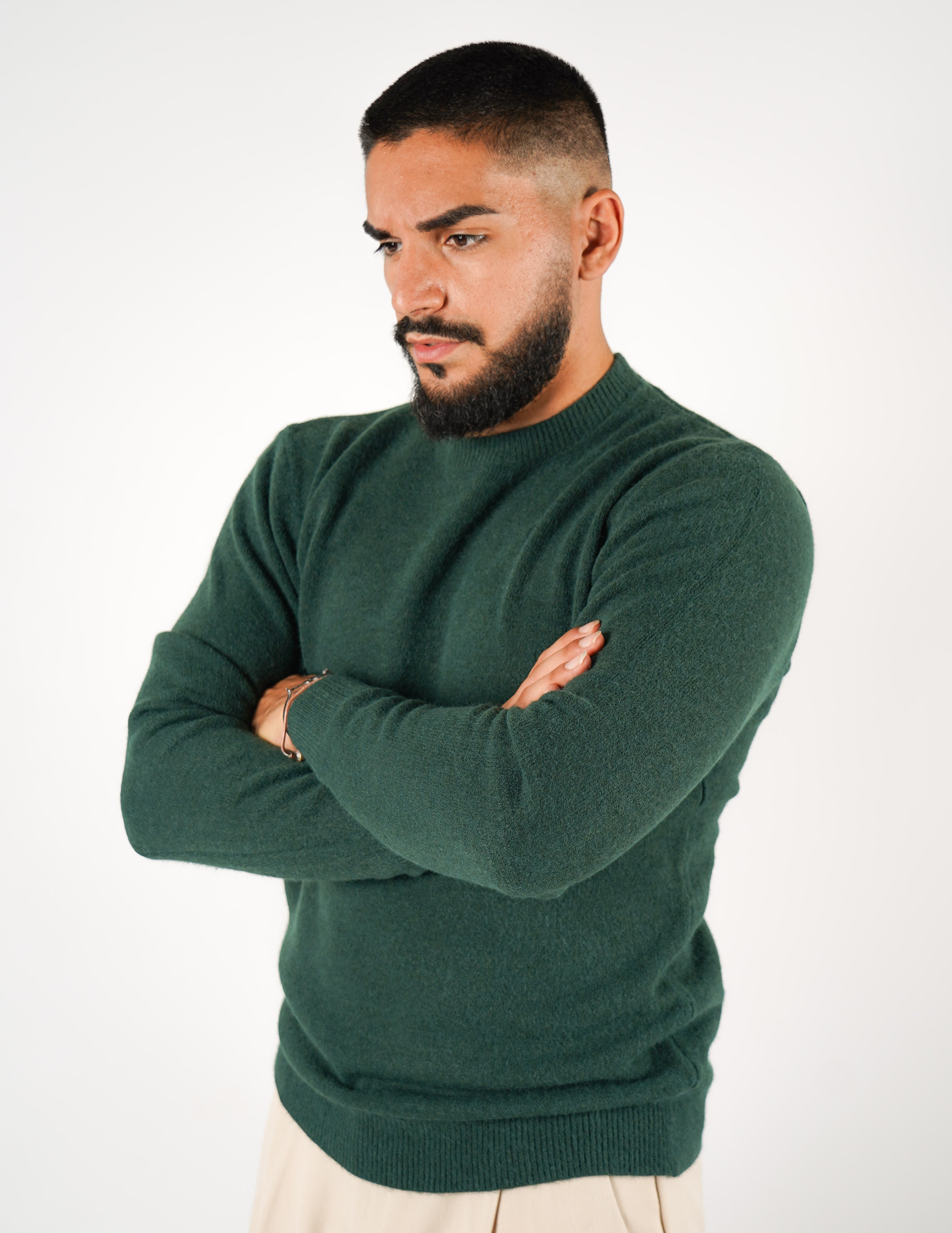 maglione girocollo misto lana