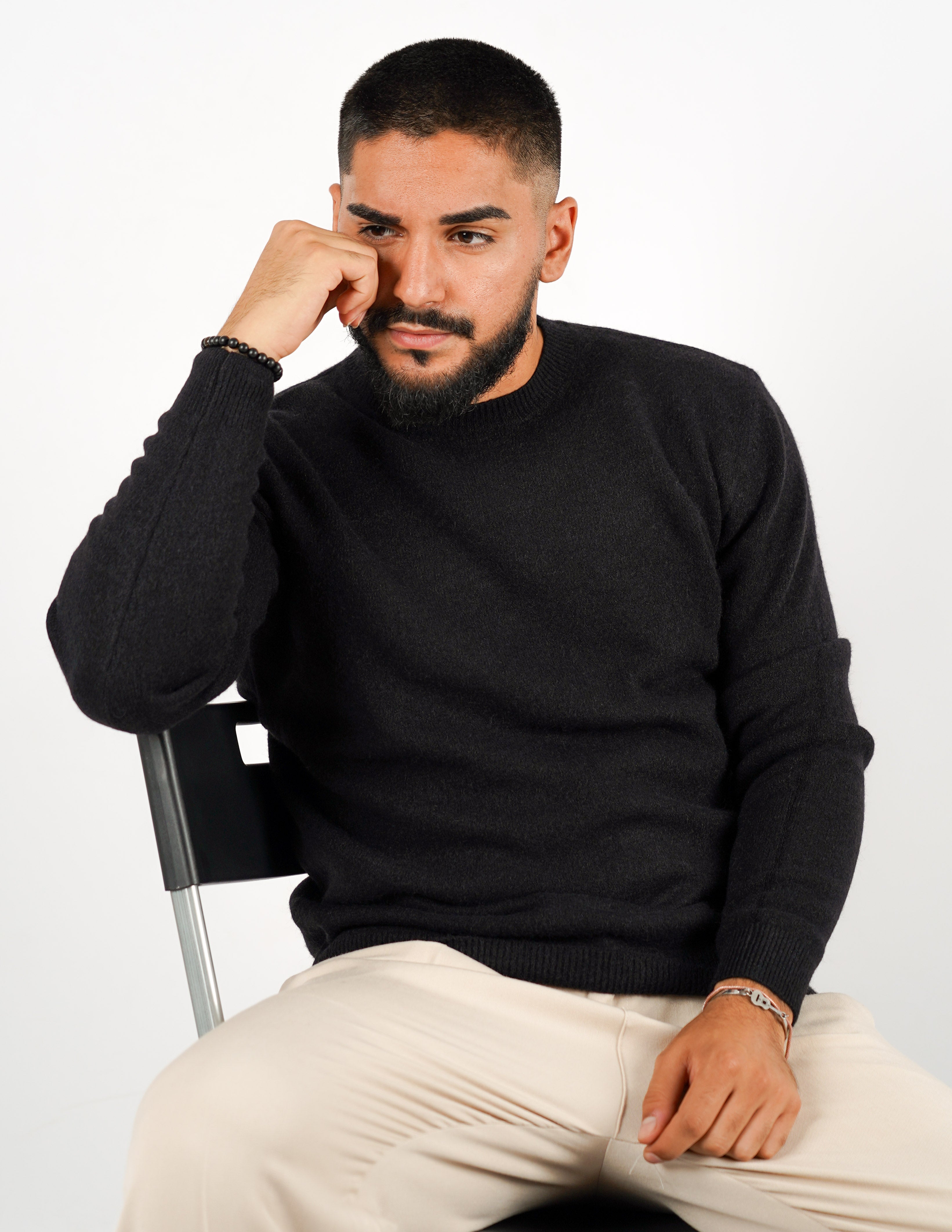 maglione girocollo misto lana