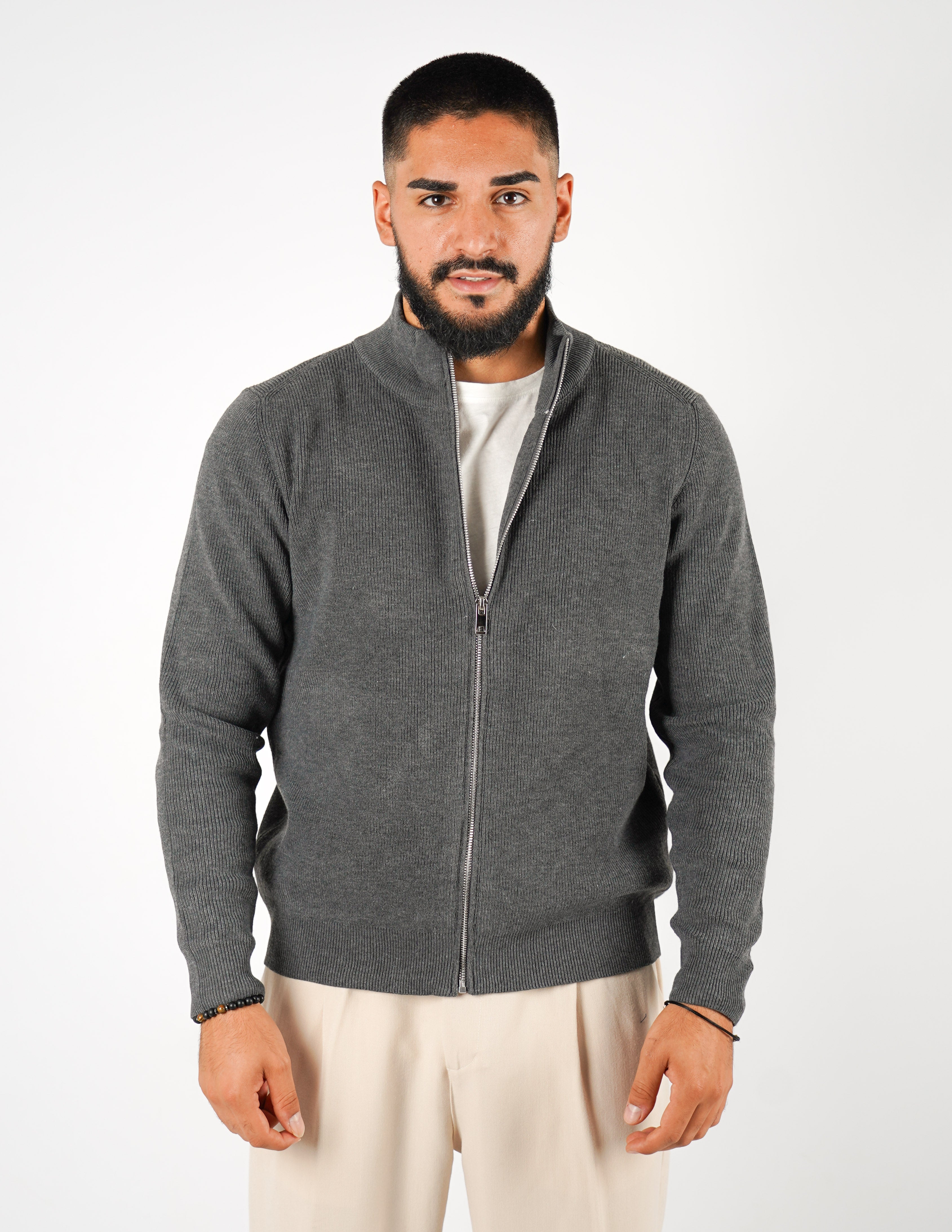 cardigan manica lunga con zip
