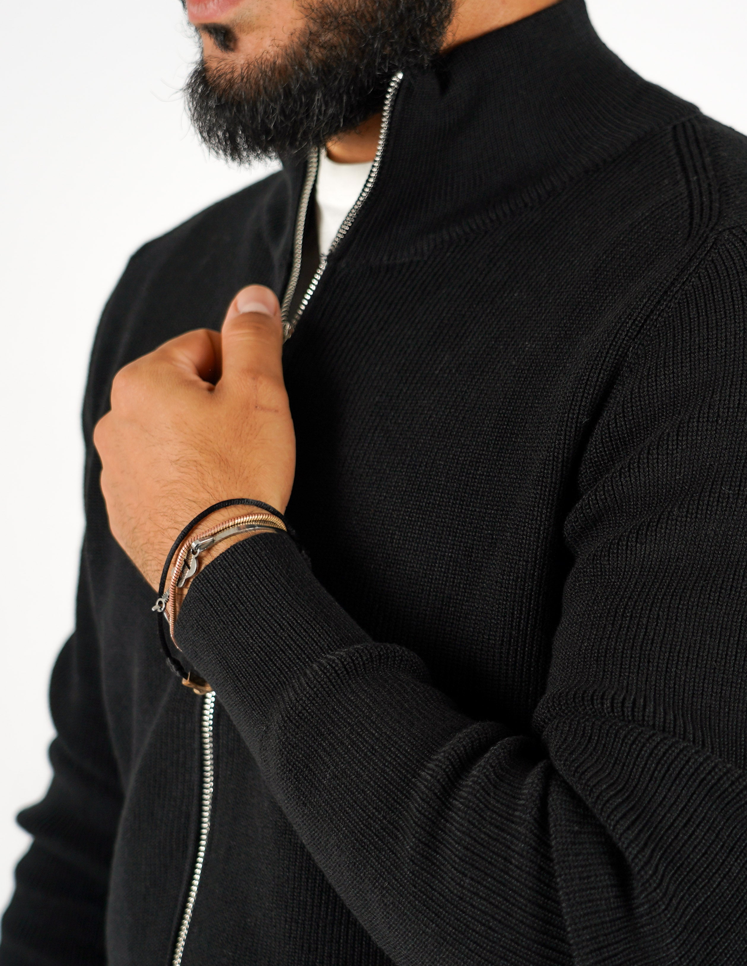 cardigan manica lunga con zip