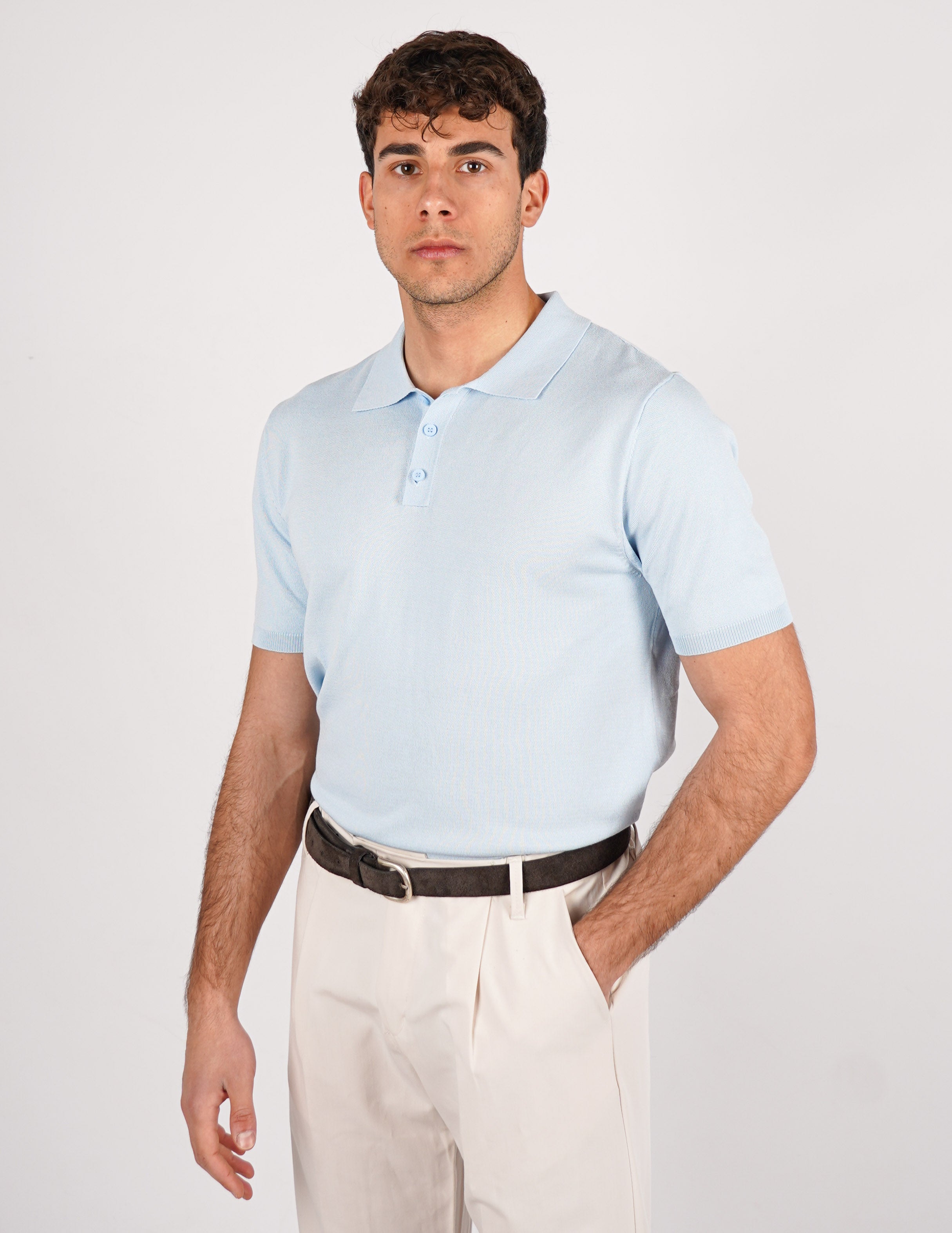 polo manica corta in filo