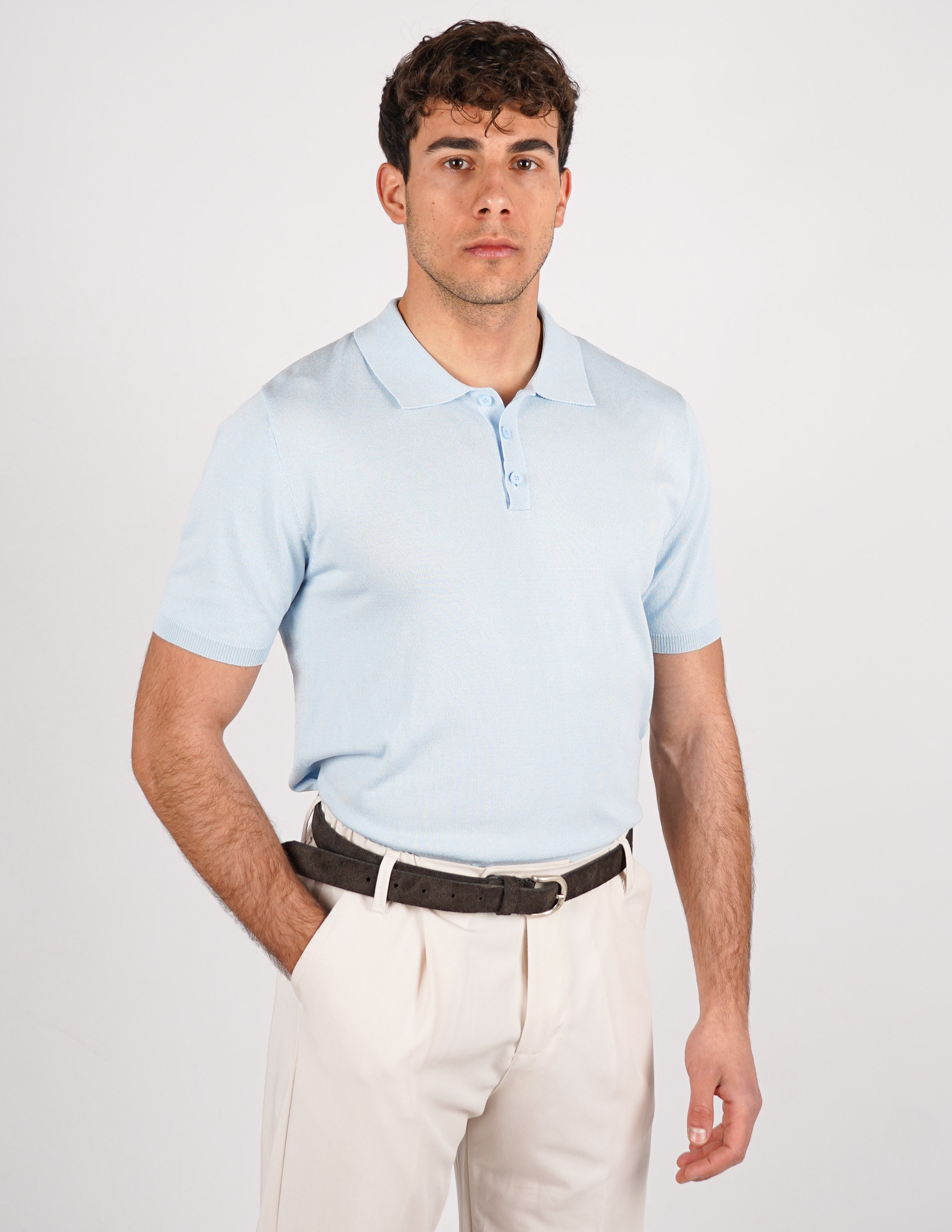 polo manica corta in filo