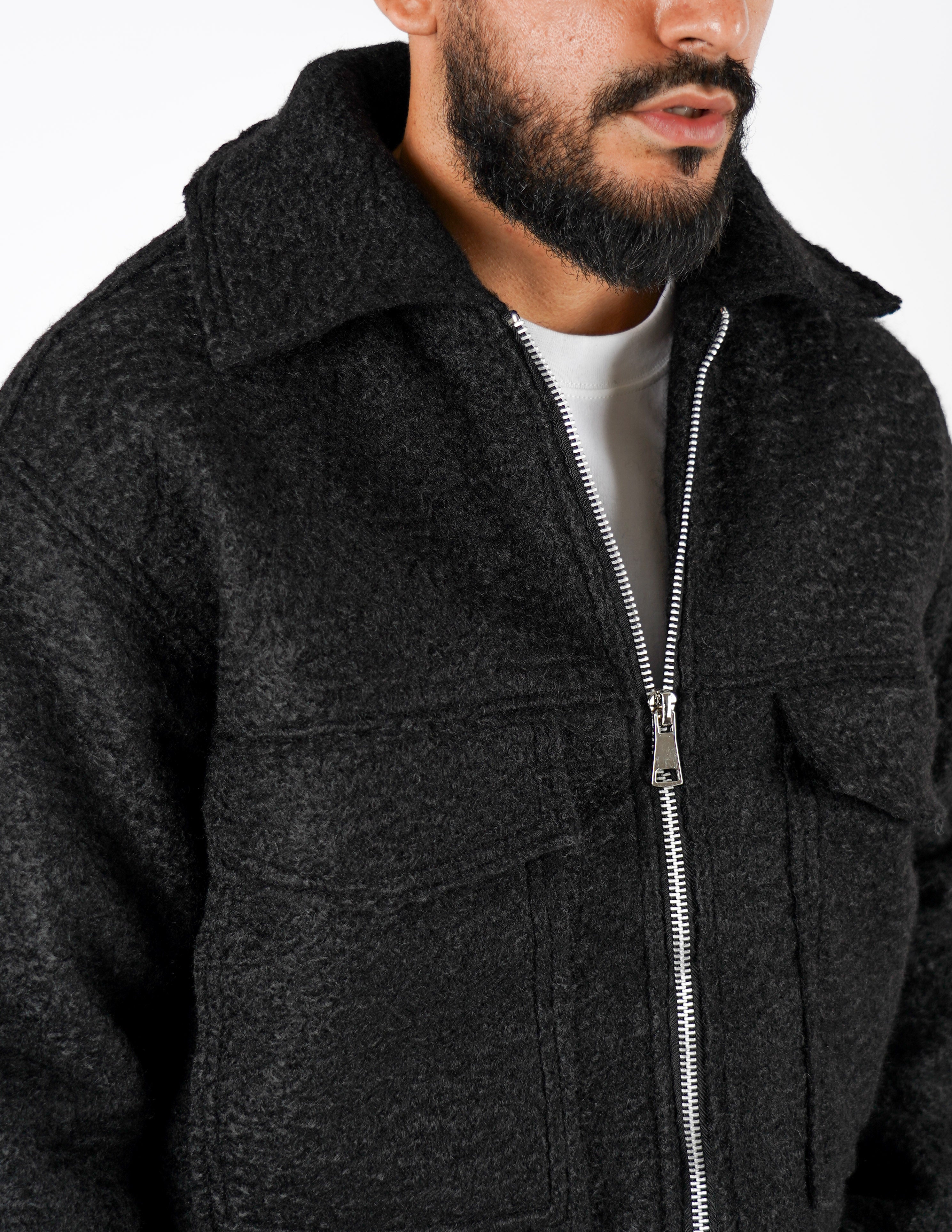 Cappotto effetto lana con tasche