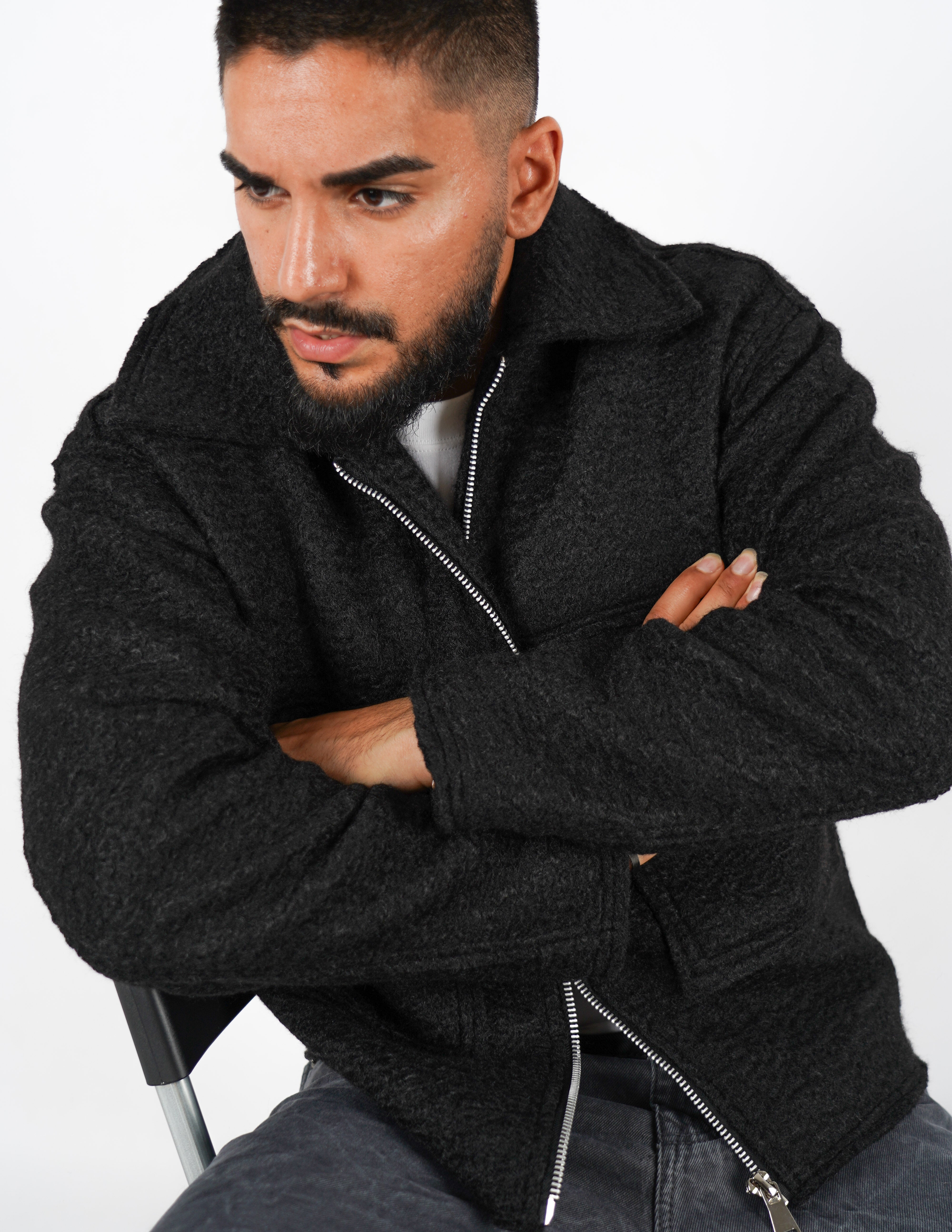 Cappotto effetto lana con tasche