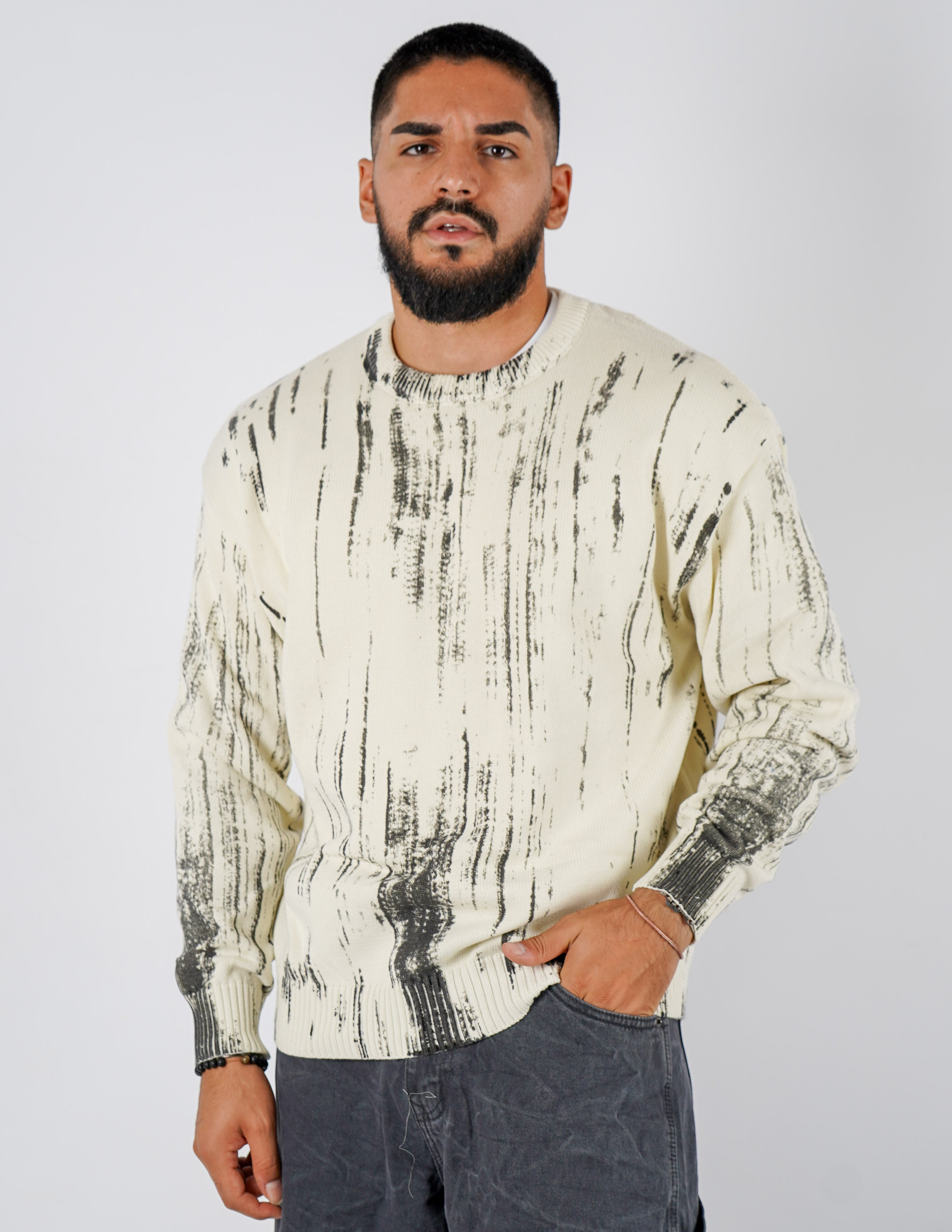 Maglione girocollo strutturato