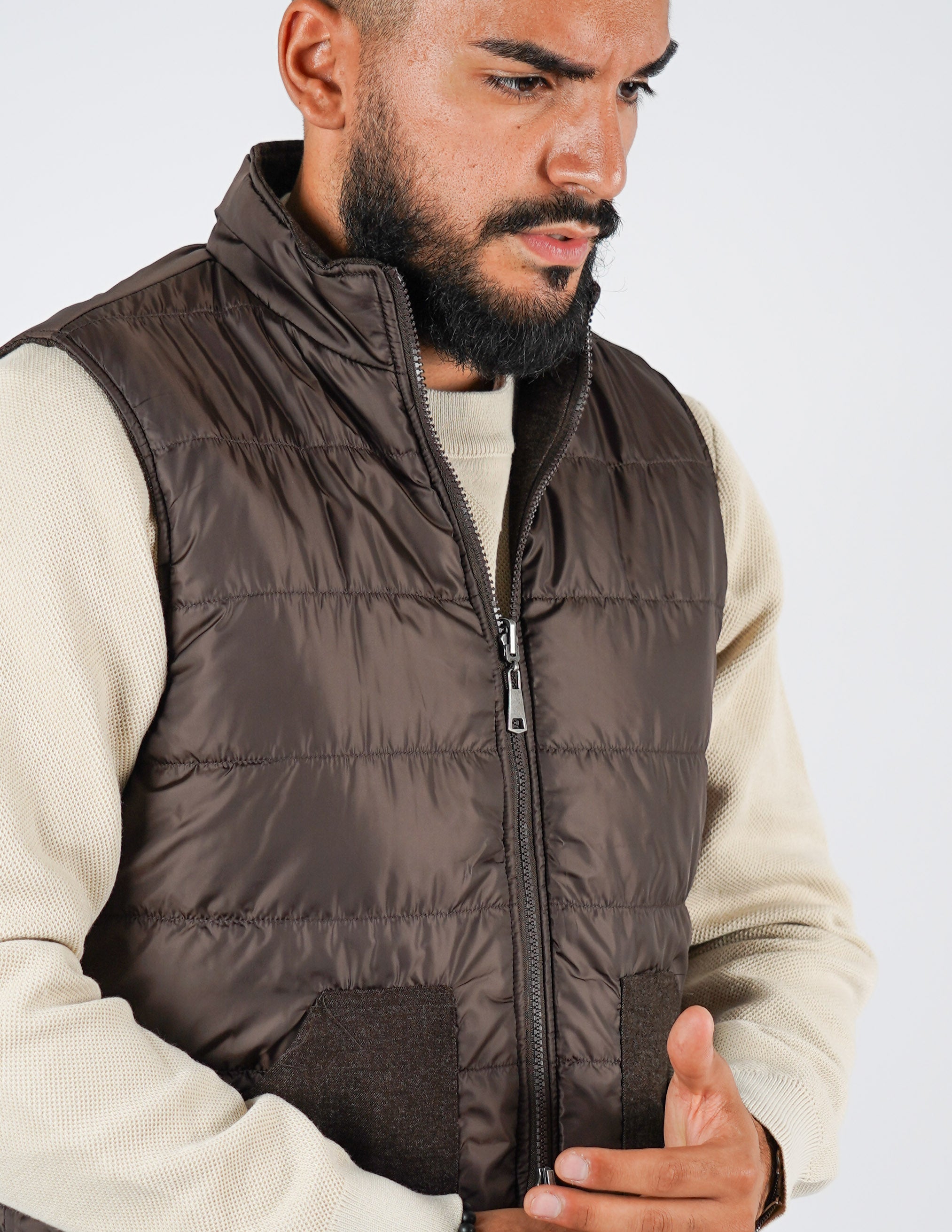 Gilet smanicato effetto lana reversibile