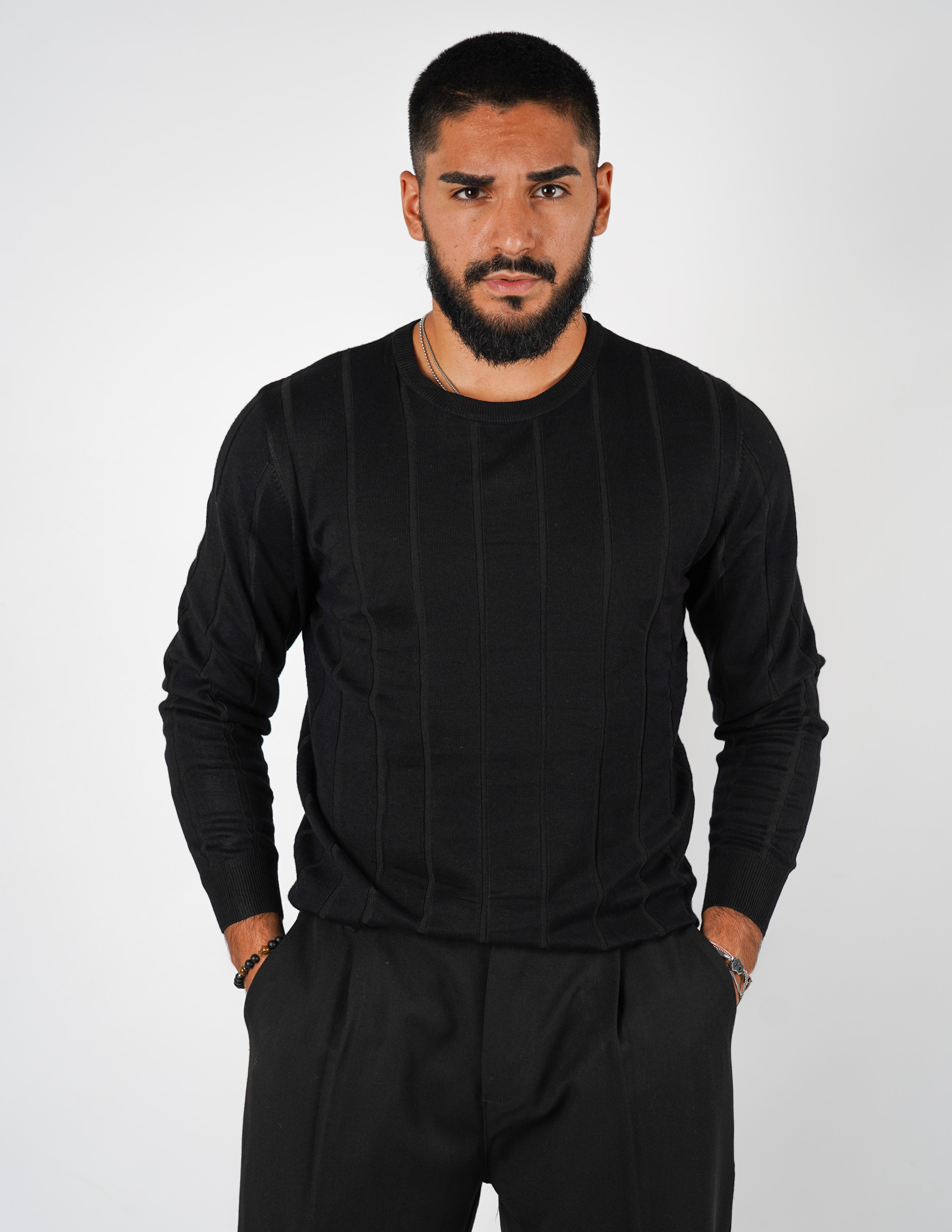 Maglia girocollo uomo strutturata