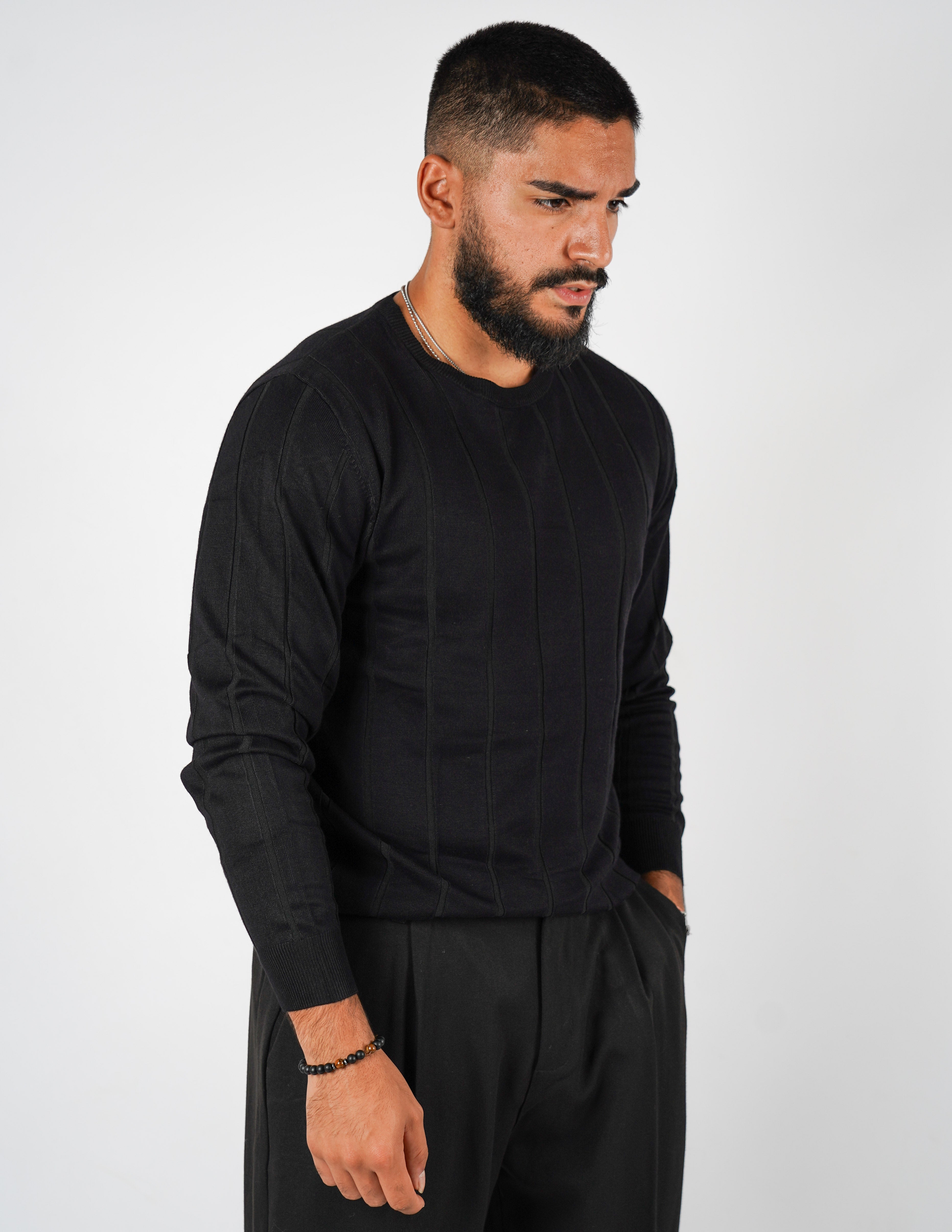Maglia girocollo uomo strutturata