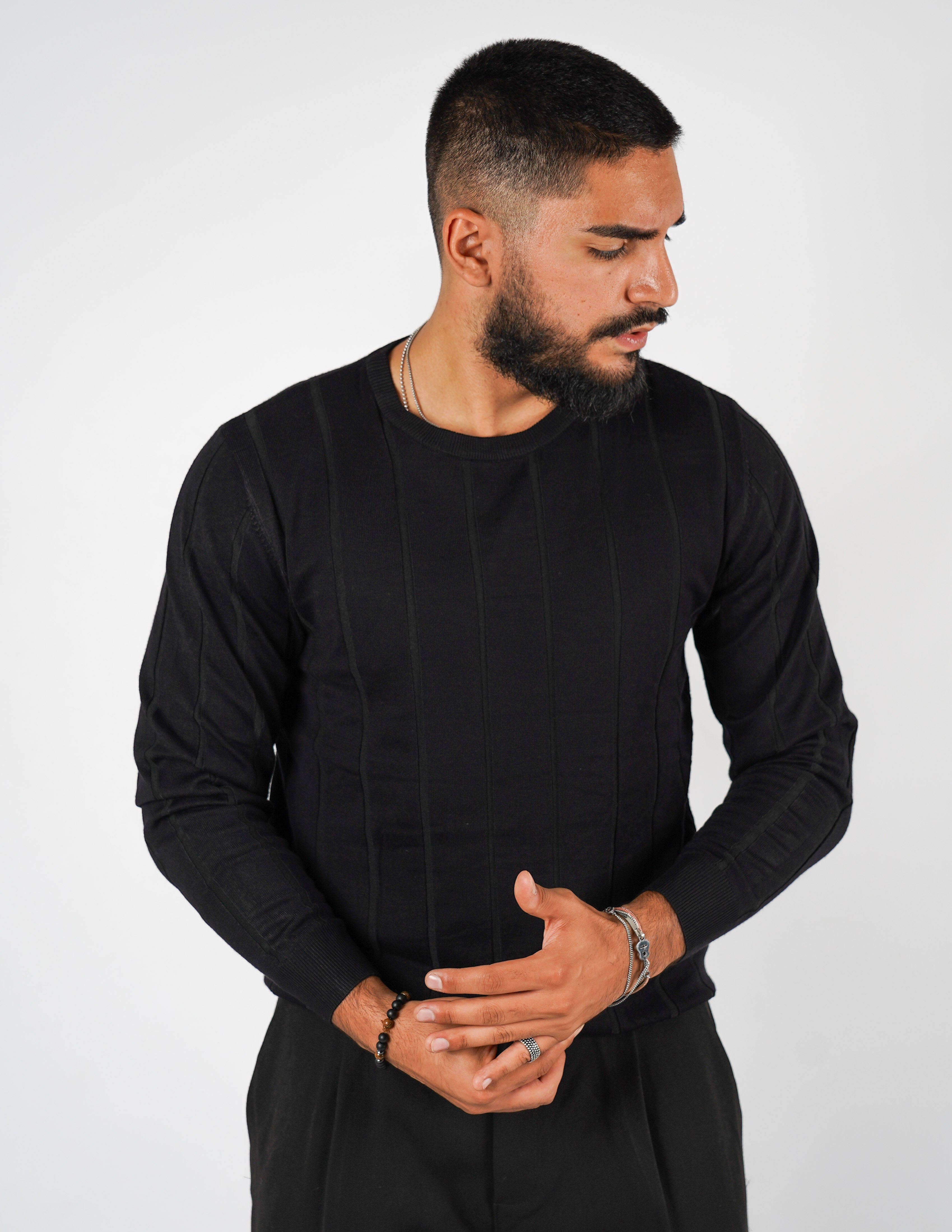 Maglia girocollo uomo strutturata