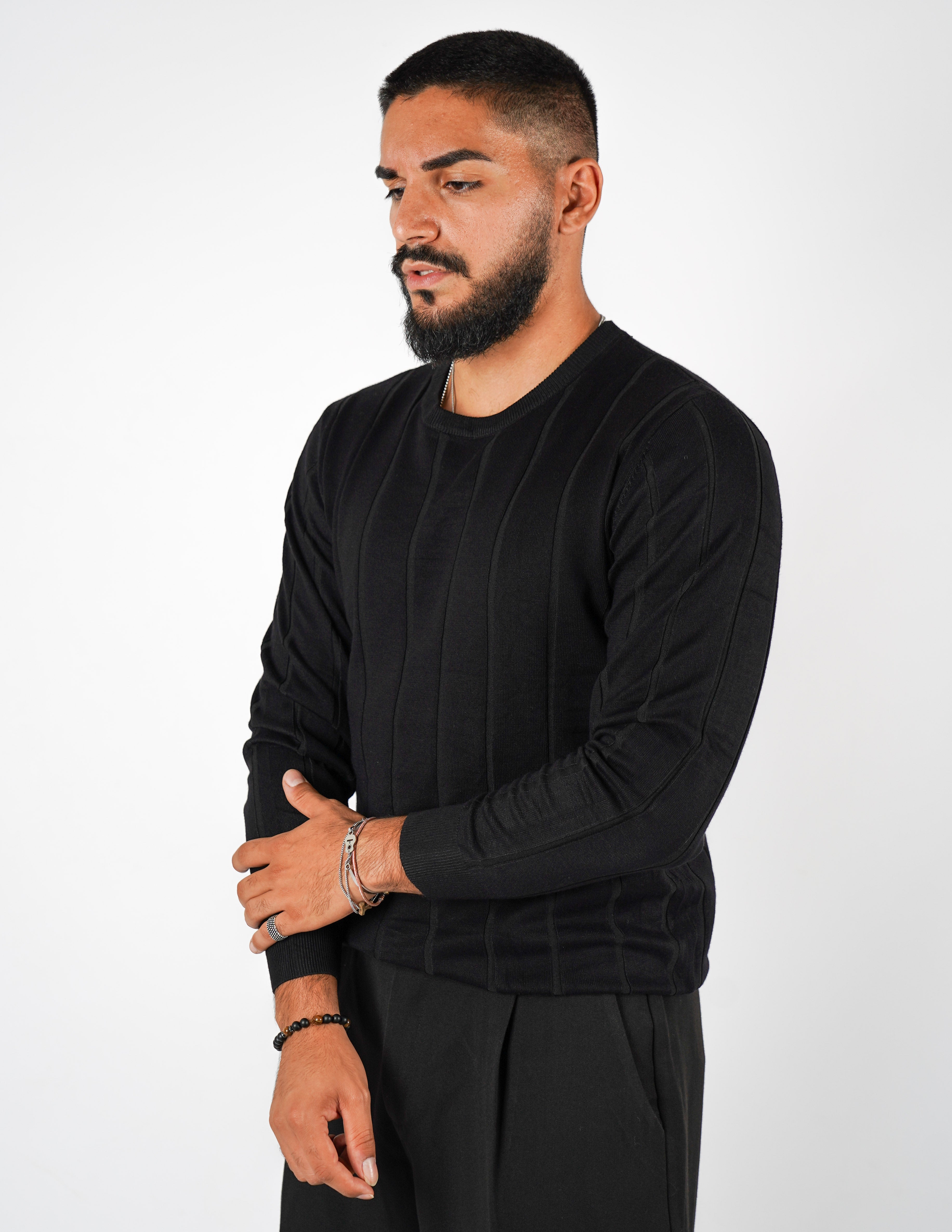 Maglia girocollo uomo strutturata