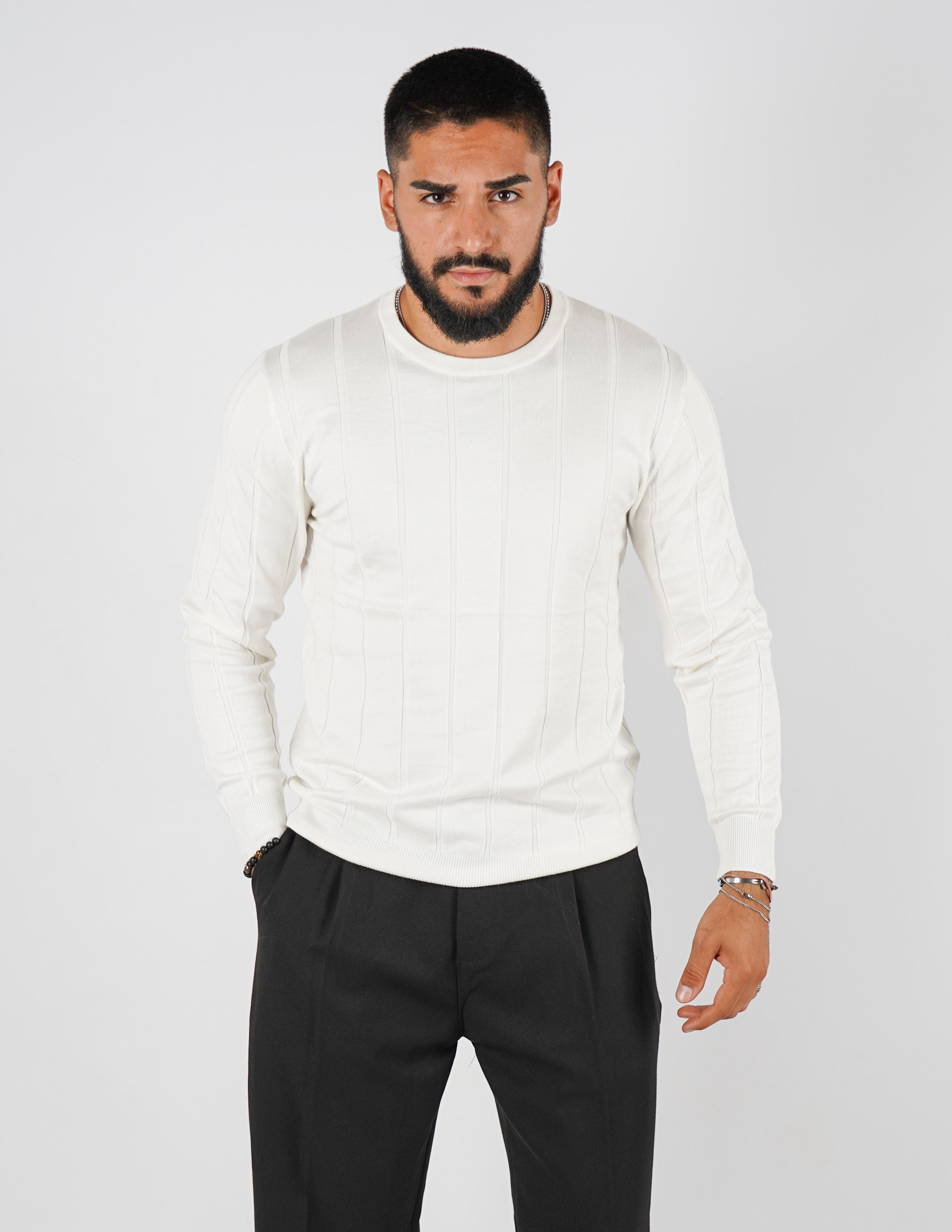 Maglia girocollo uomo strutturata