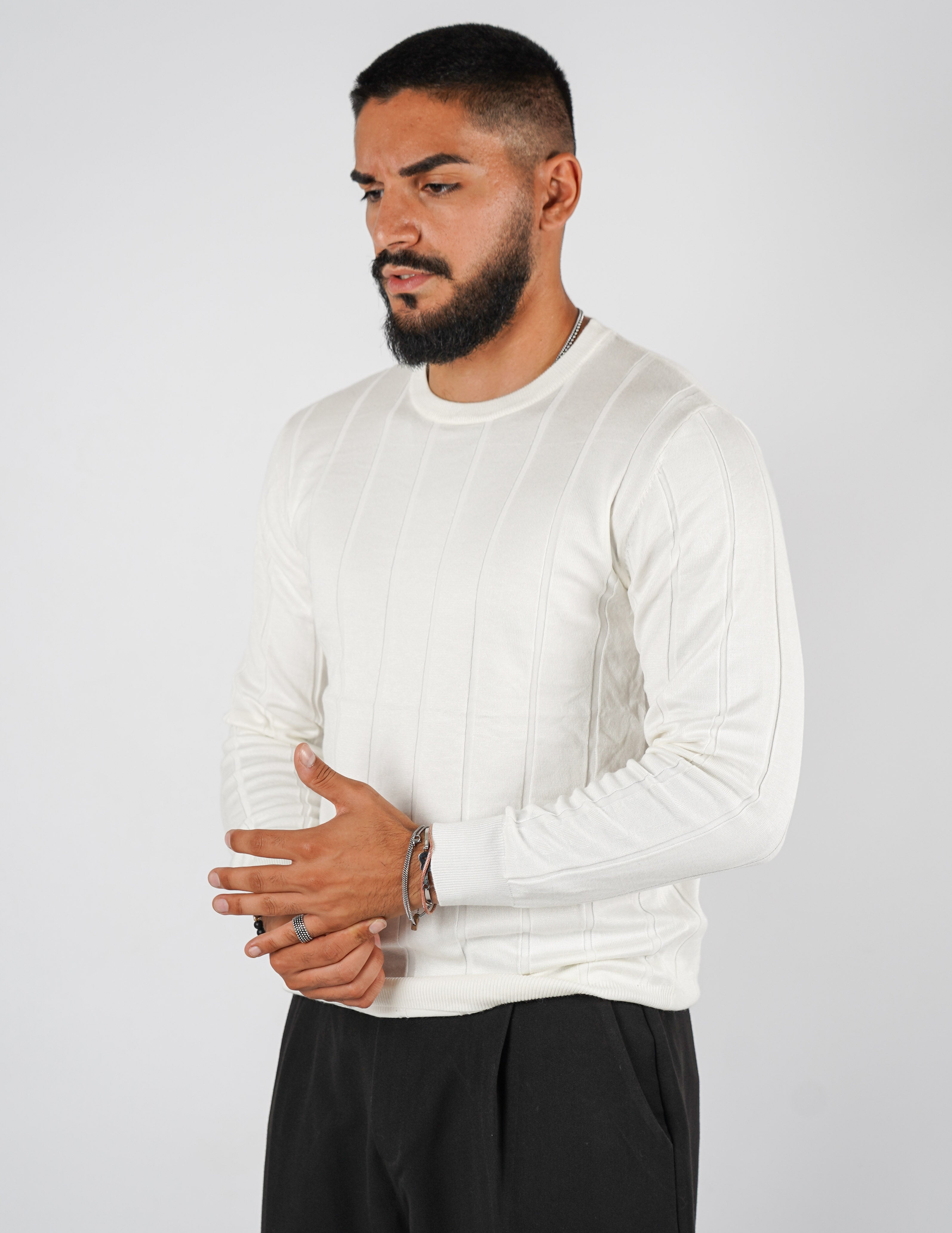 Maglia girocollo uomo strutturata