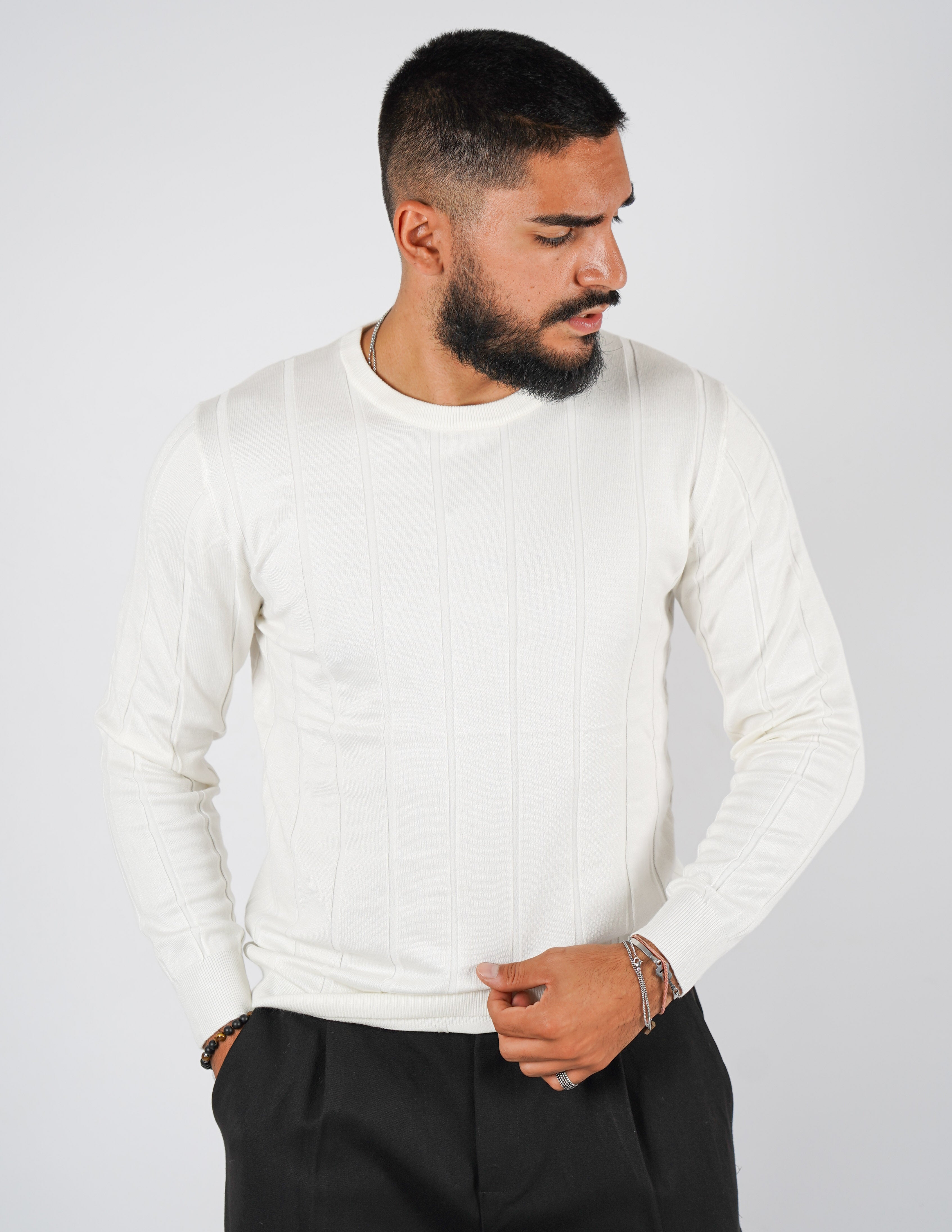 Maglia girocollo uomo strutturata