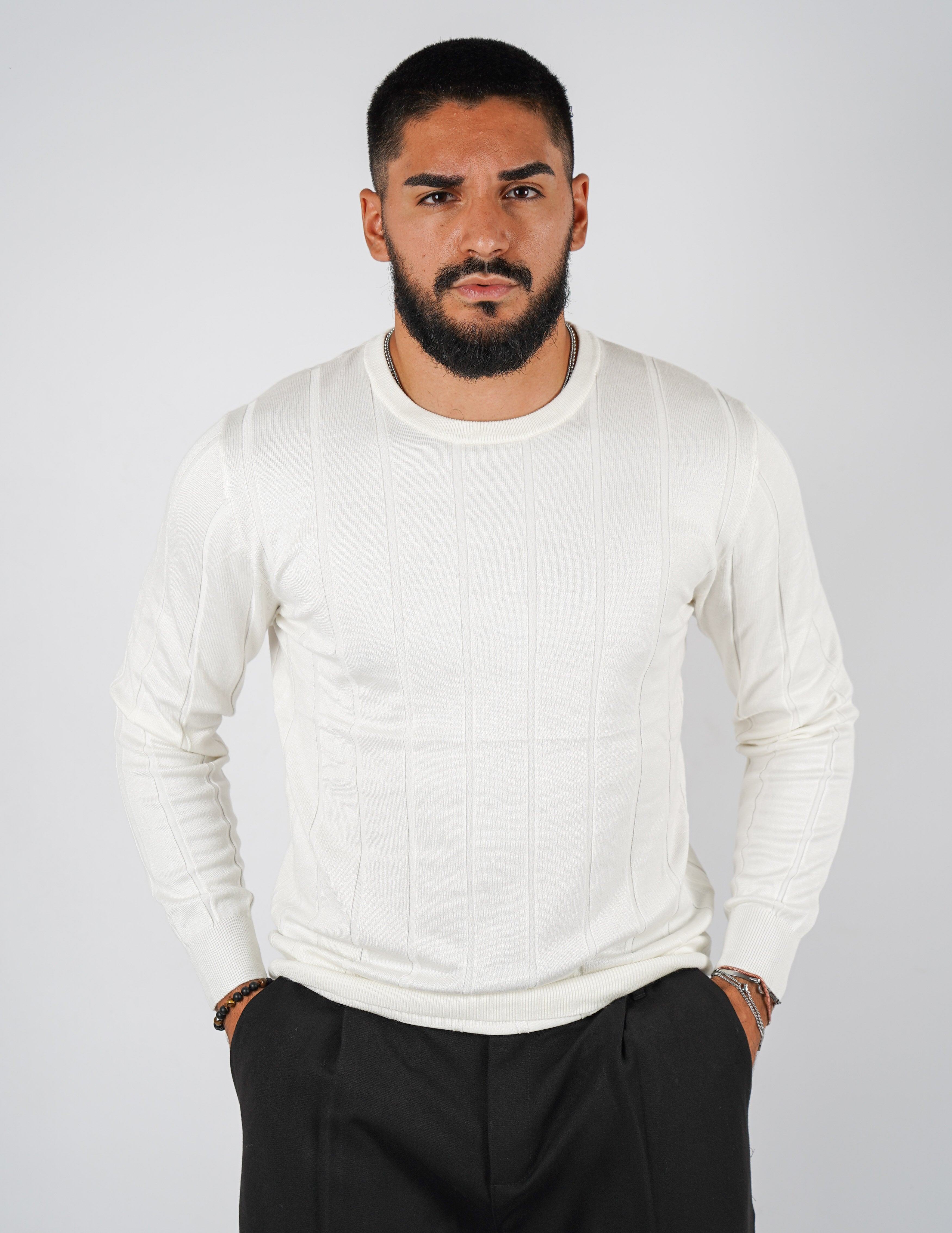 Maglia girocollo uomo strutturata