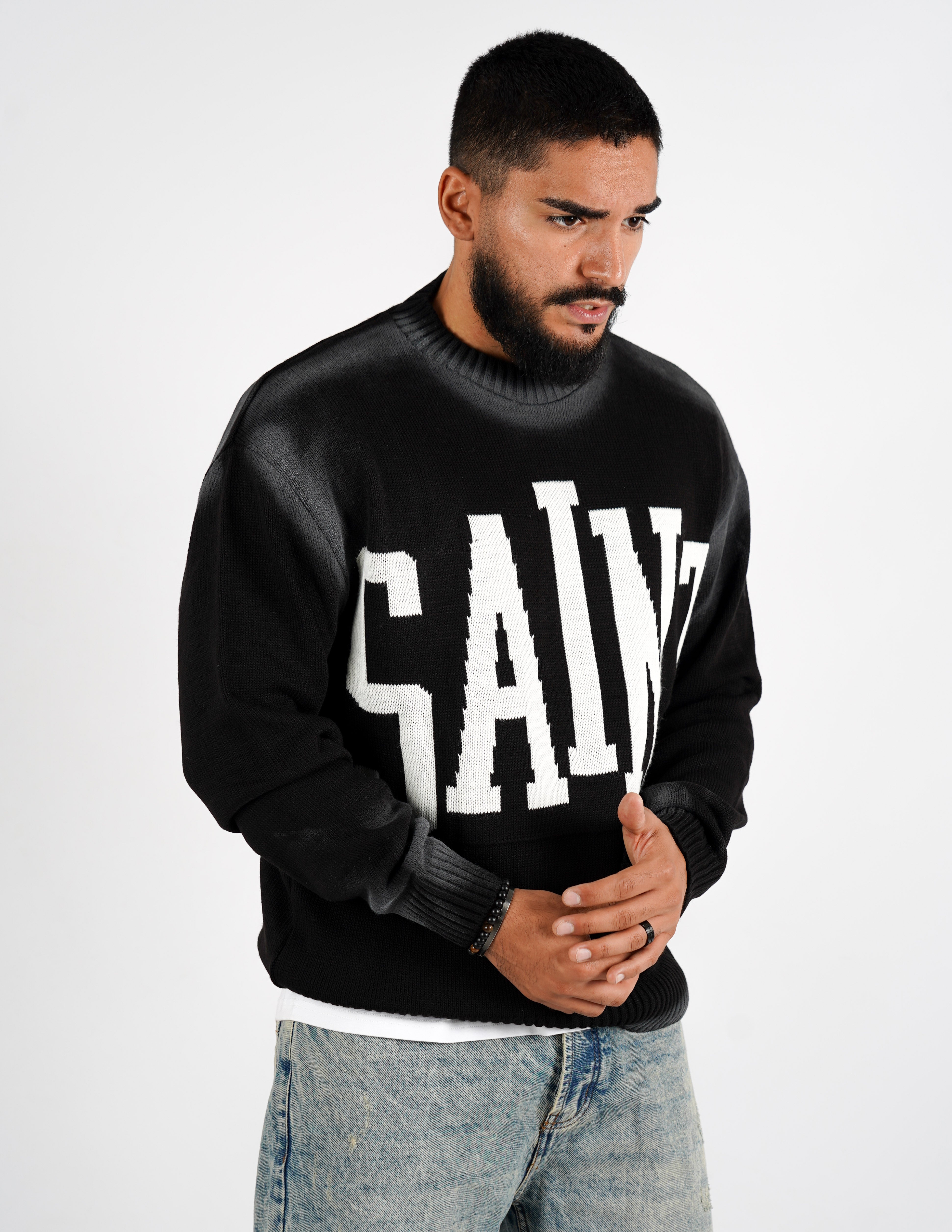 Maglione uomo strutturato con scritta