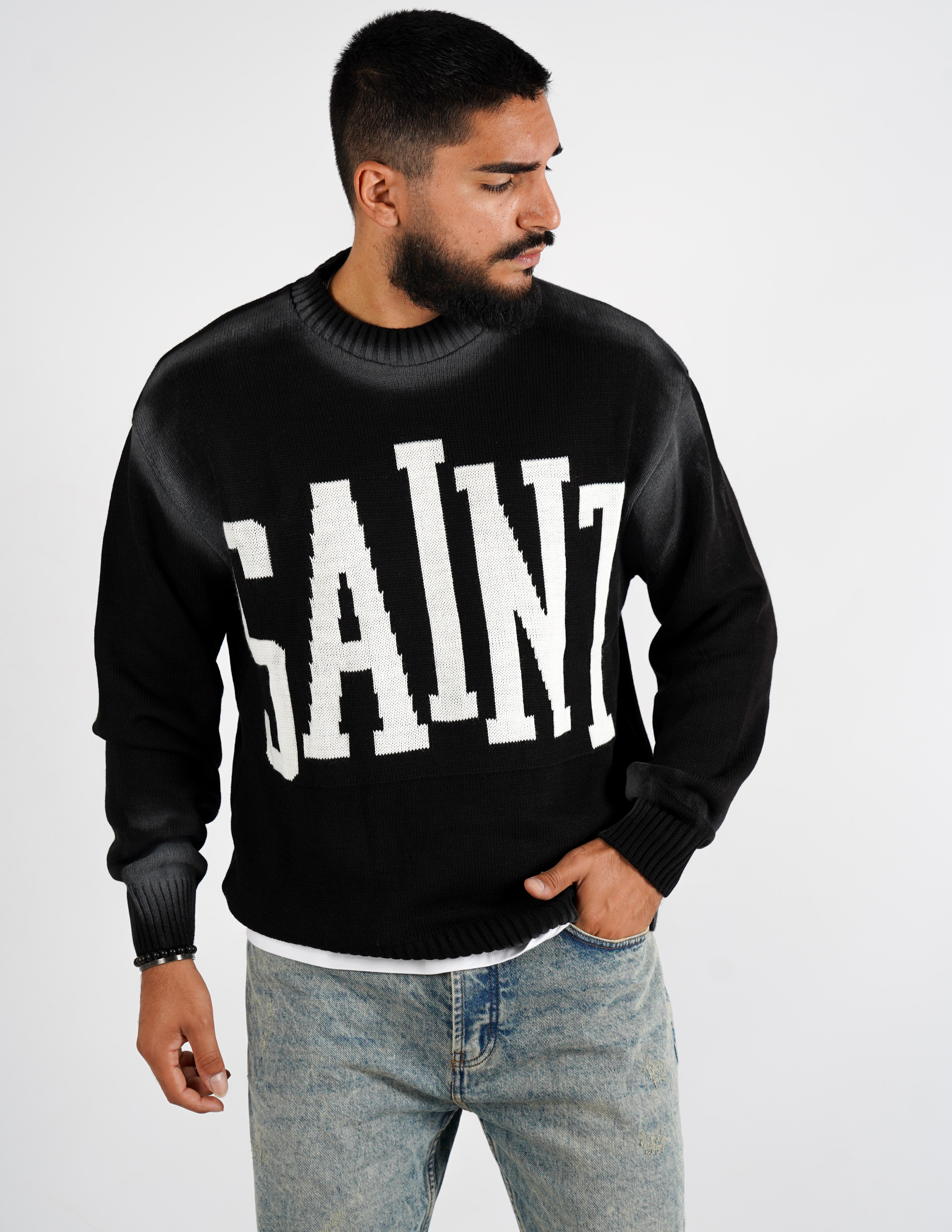 Maglione uomo strutturato con scritta