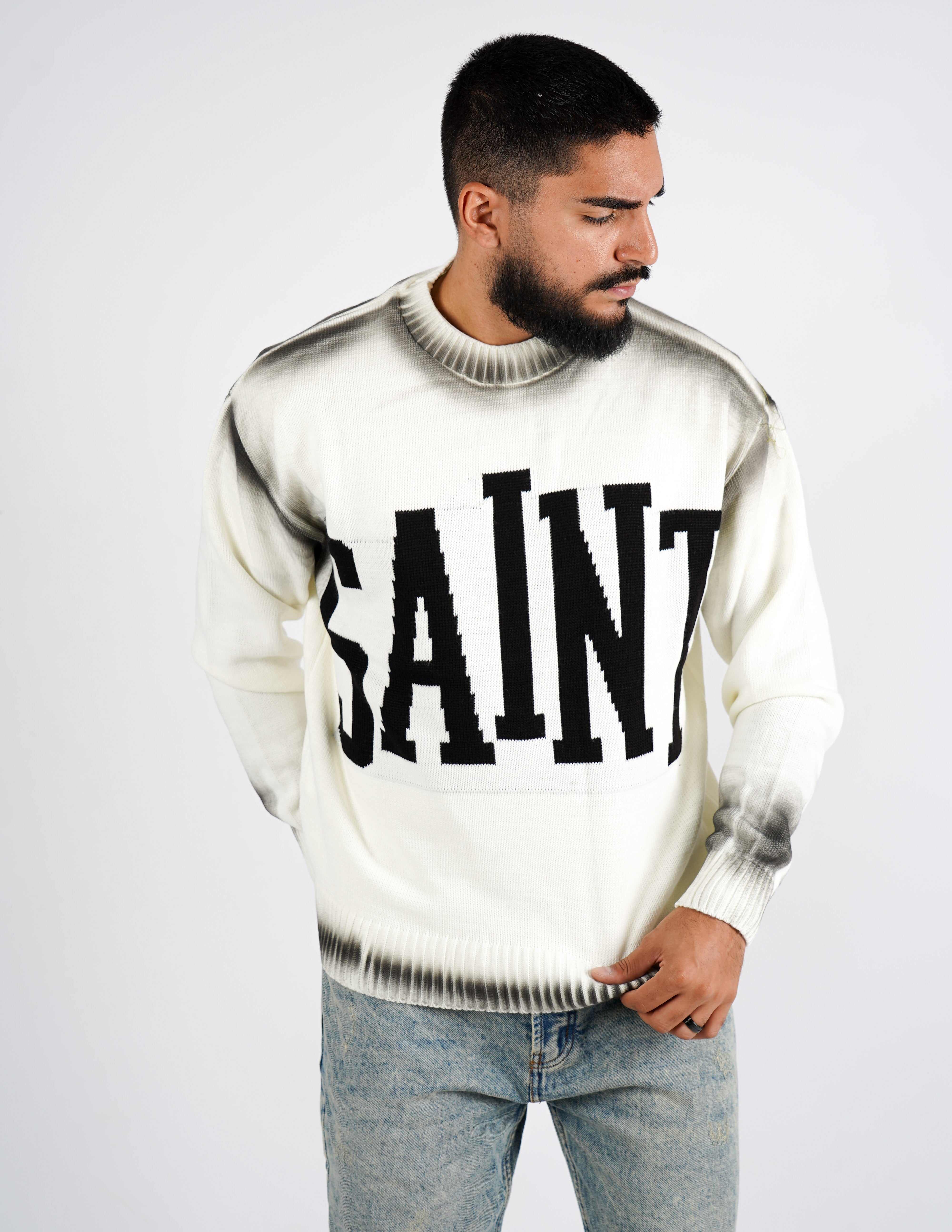 Maglione uomo strutturato con scritta