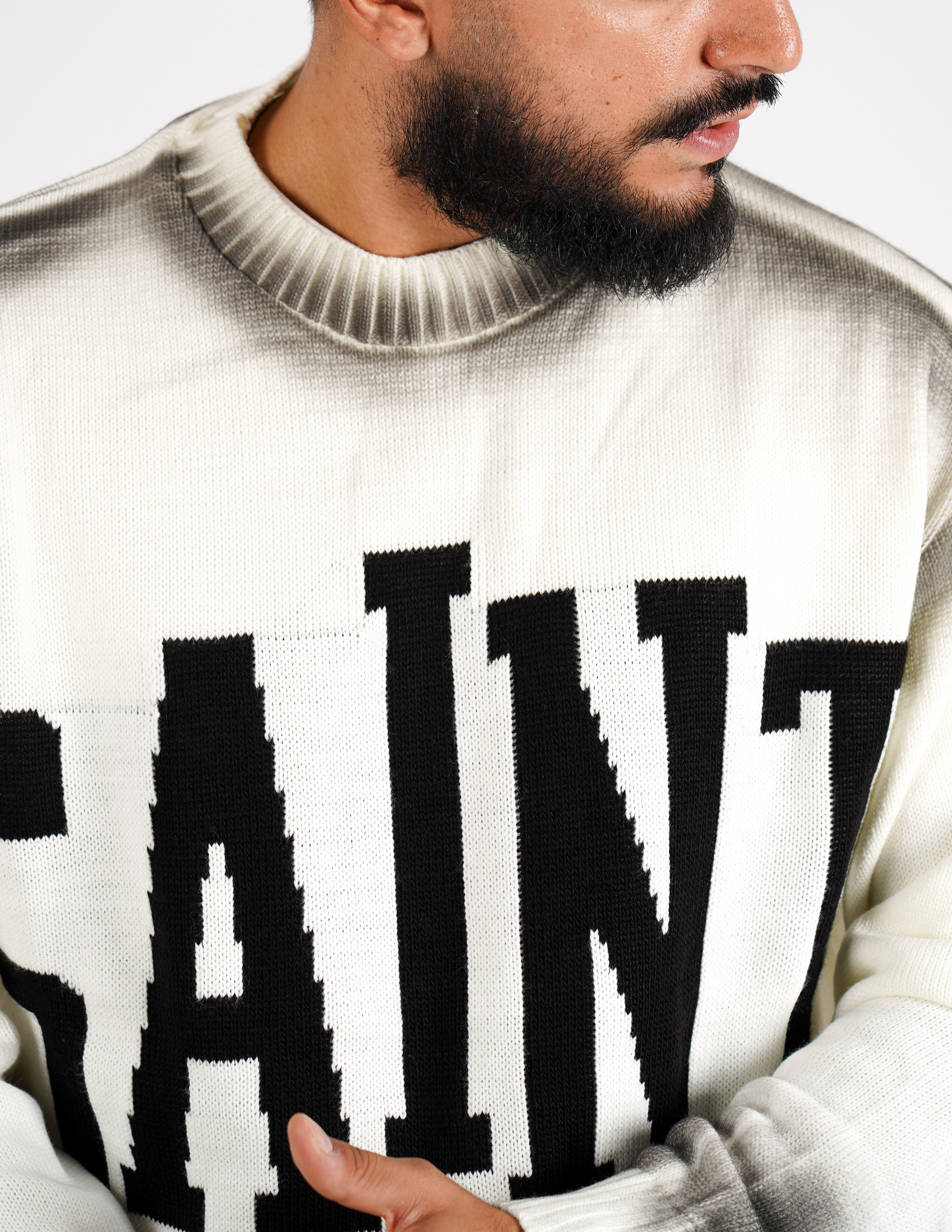 Maglione uomo strutturato con scritta