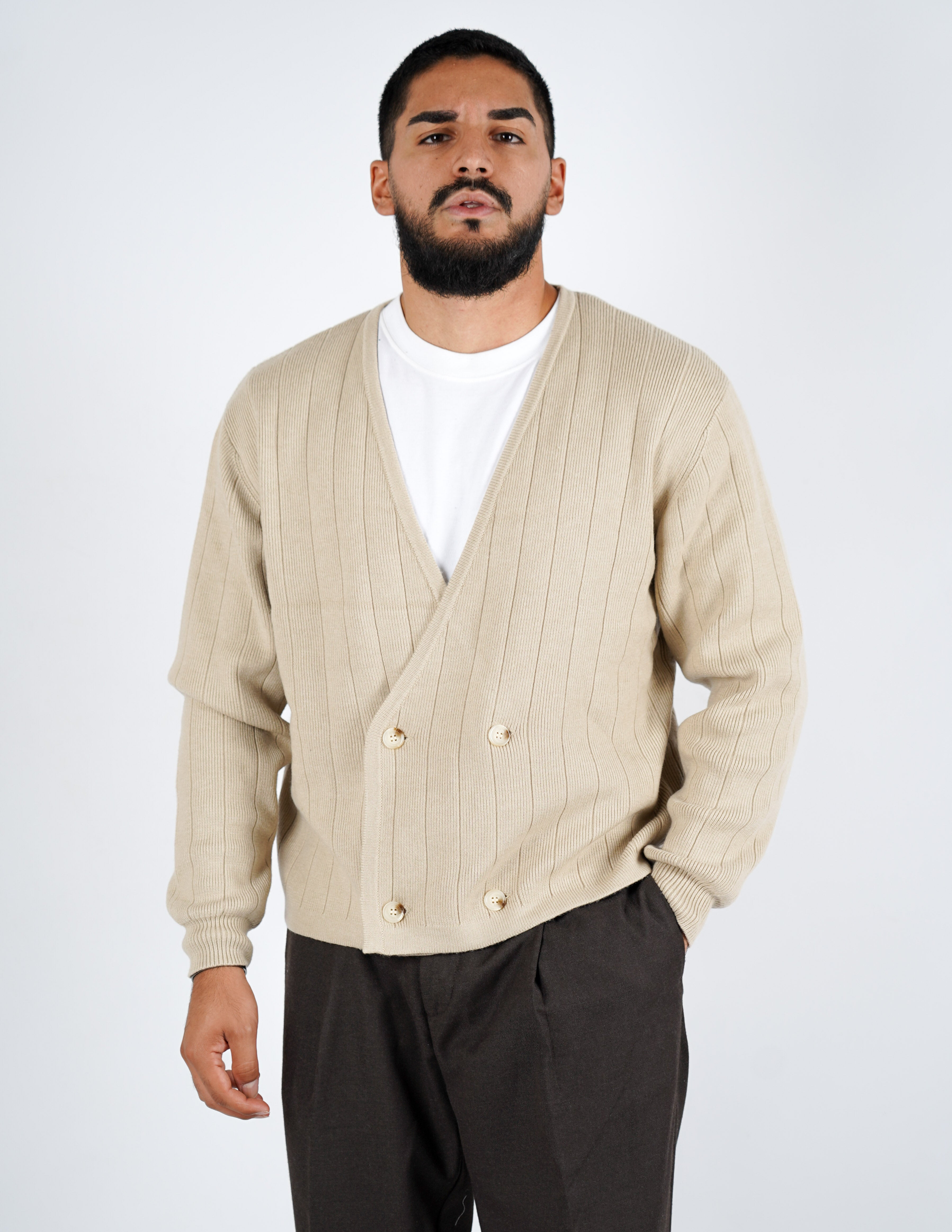 Cardigan uomo doppiopetto