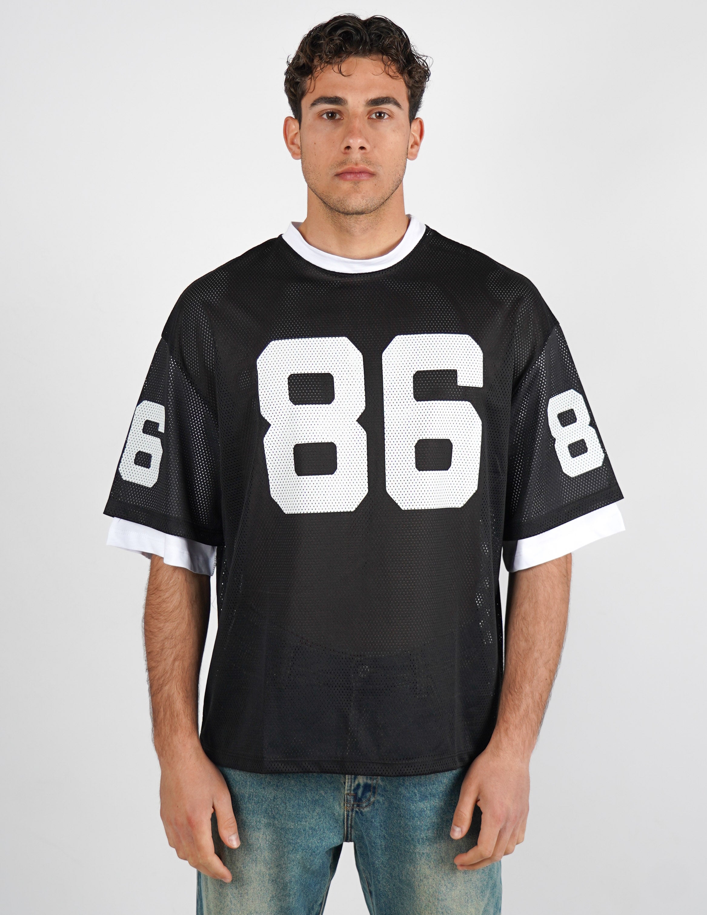 T-SHIRT GIROCOLLO IN RETE
