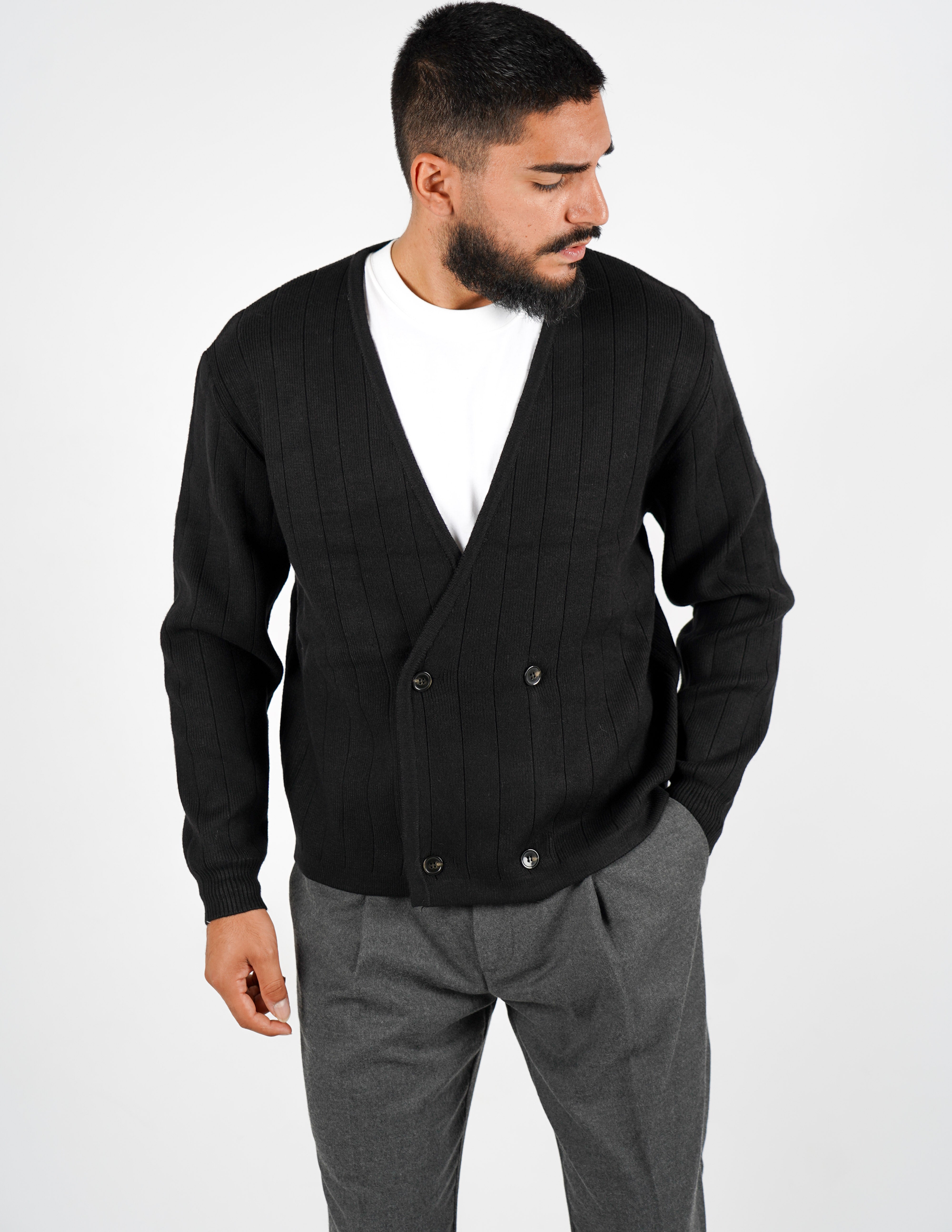 Cardigan uomo doppiopetto