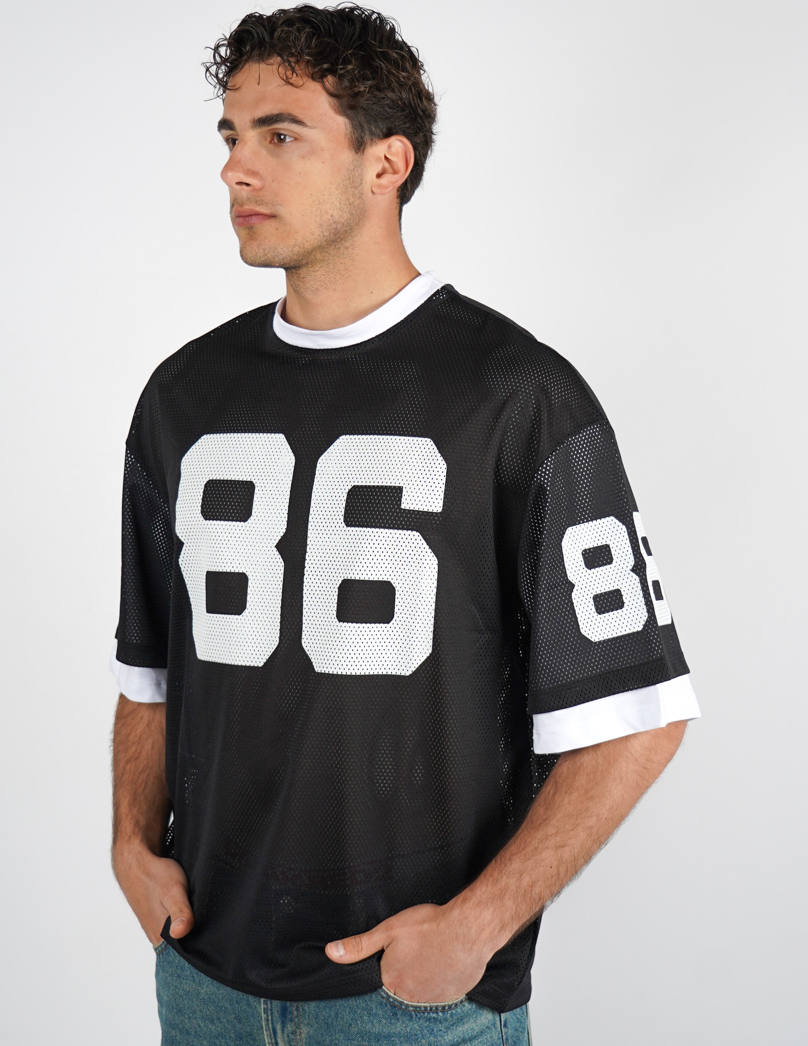 T-SHIRT GIROCOLLO IN RETE