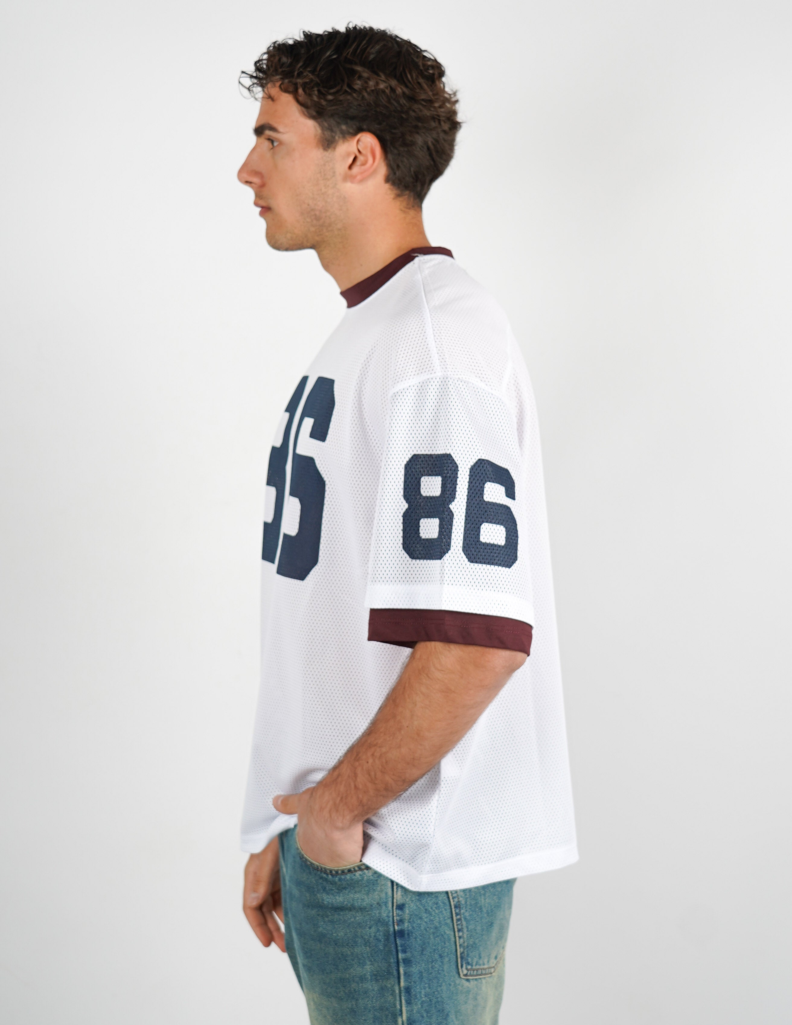 T-SHIRT GIROCOLLO IN RETE