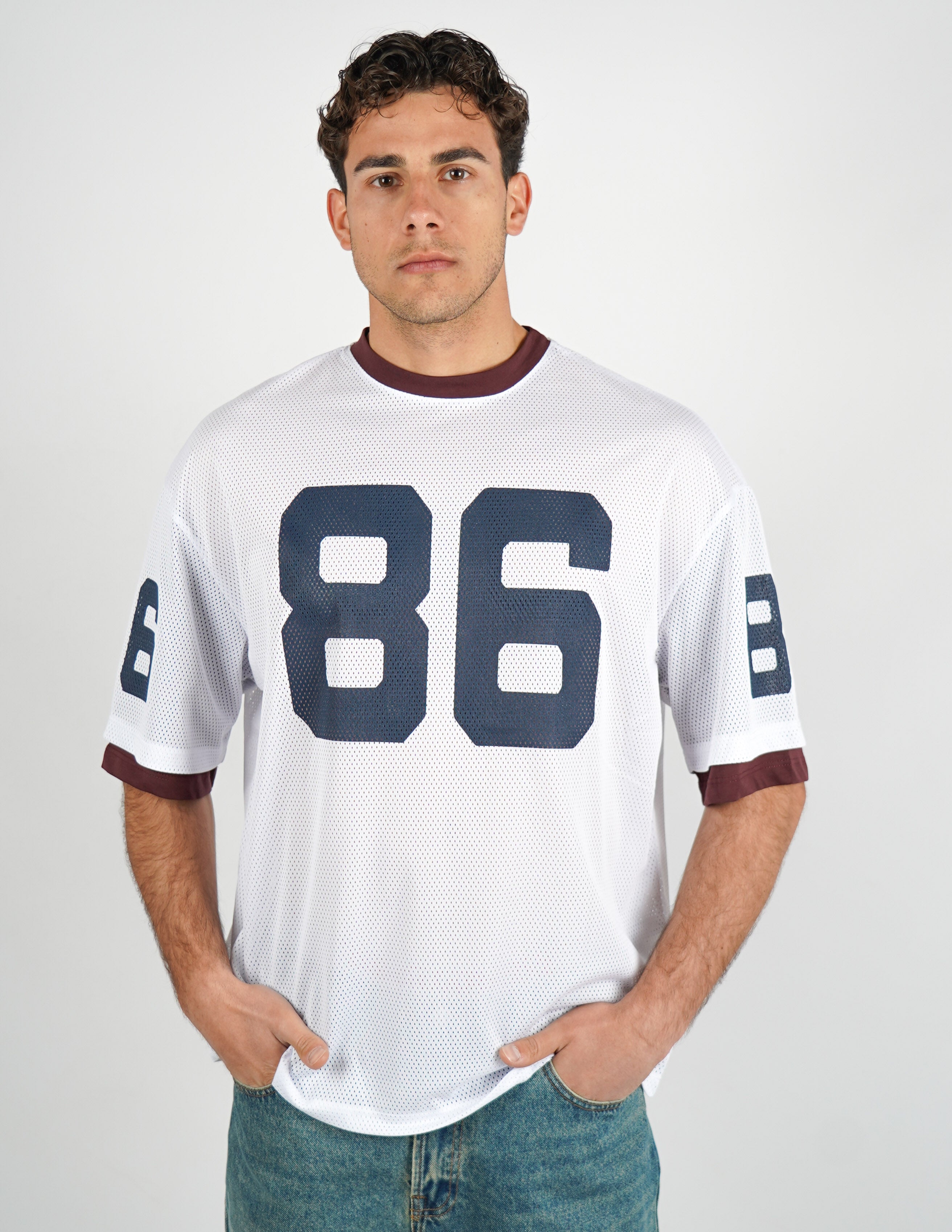 T-SHIRT GIROCOLLO IN RETE