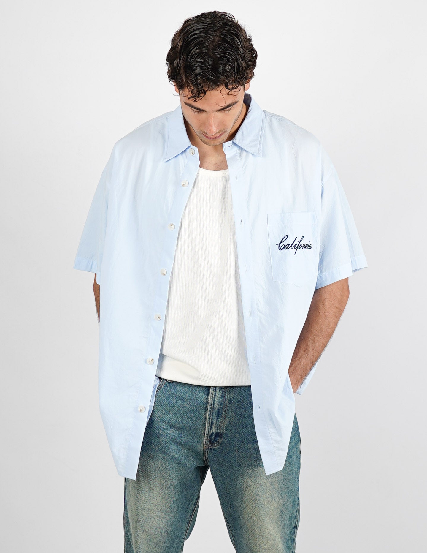 CAMICIA MANICA CORTA STRUTTURATA CON NUMERO