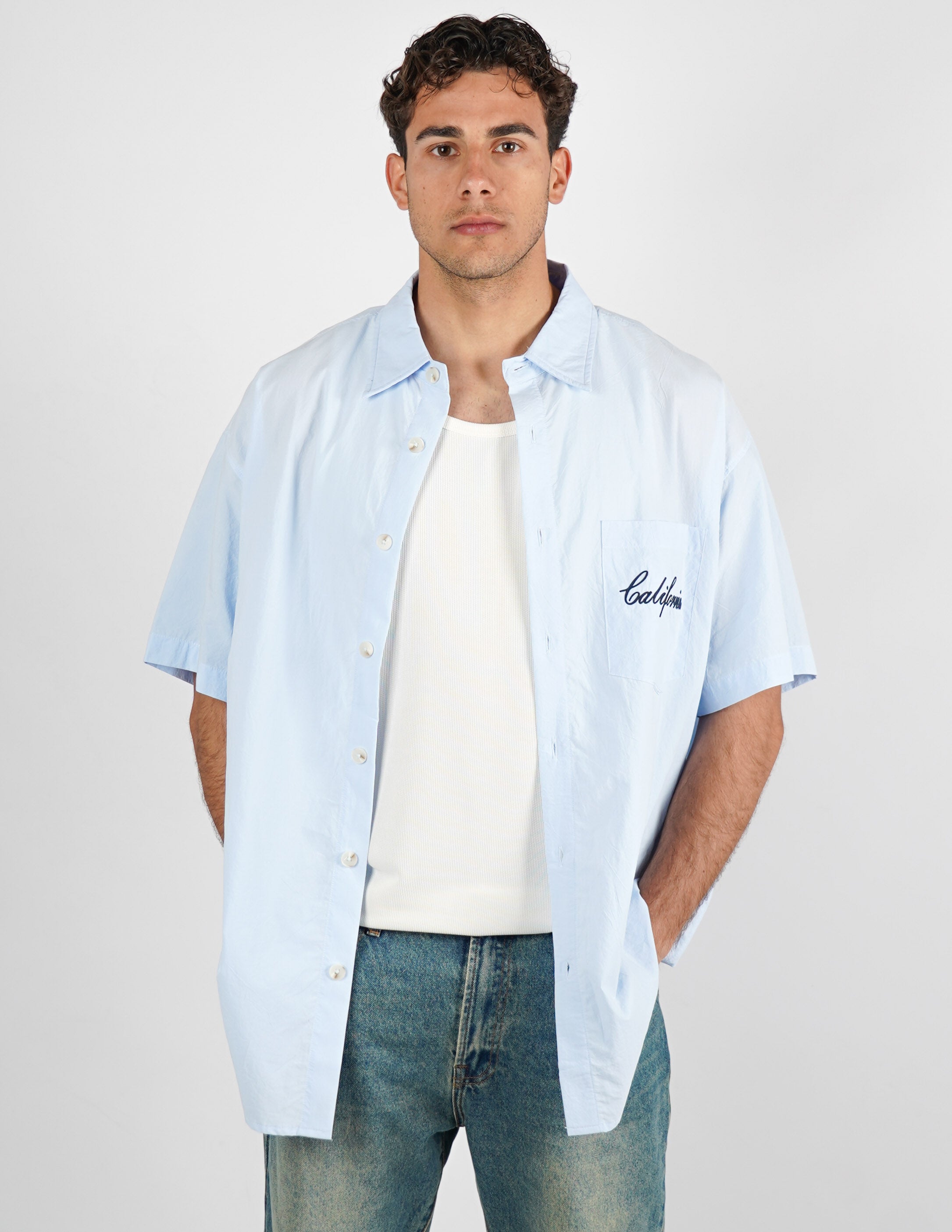 CAMICIA MANICA CORTA STRUTTURATA CON NUMERO